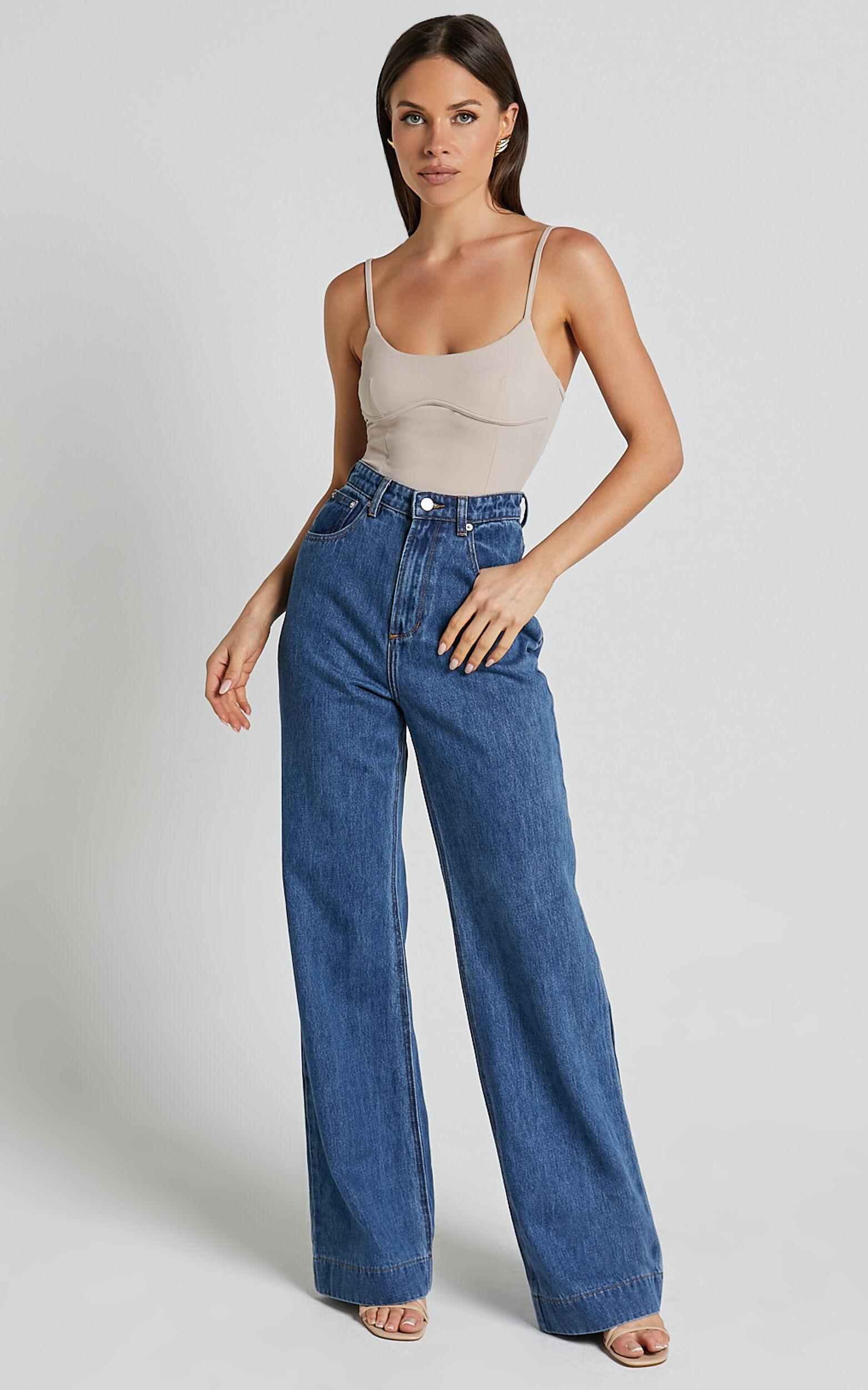 Daramie Bodysuit - Underbust Detail Bodysuit in Sand Product Image