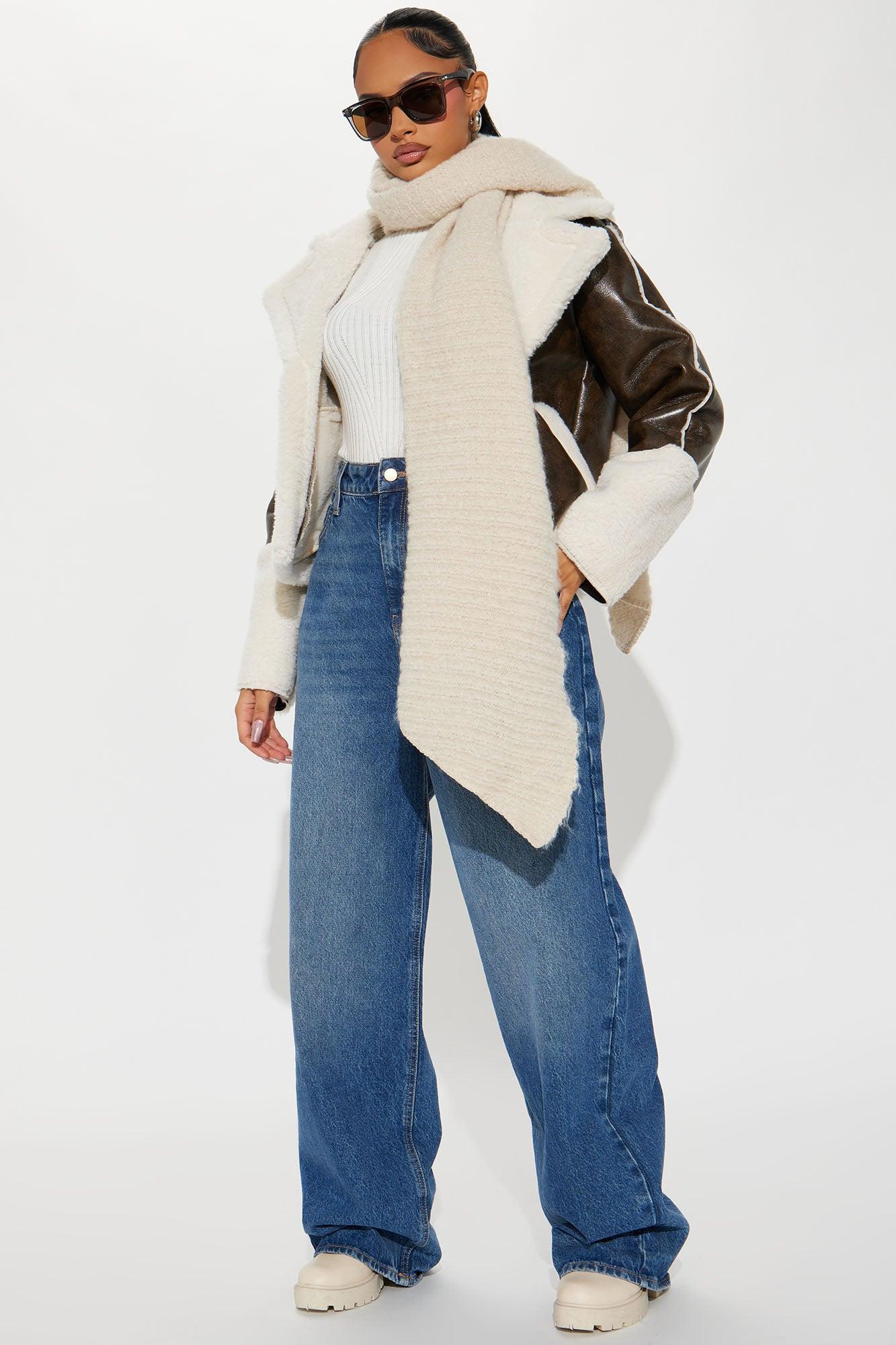 Back To Me Shearling Jacket - Brown/combo Product Image