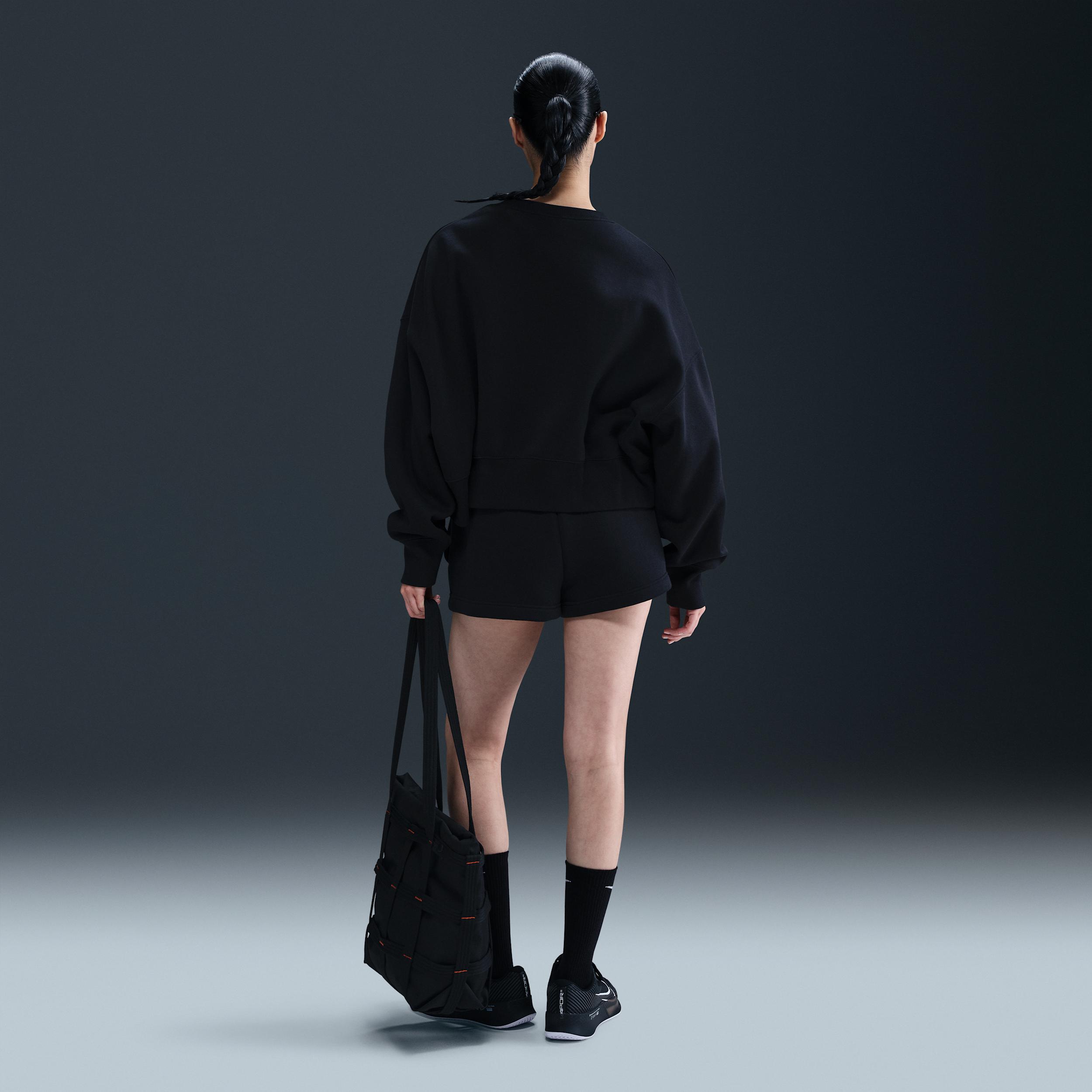 Nike Womens Court Phoenix Fleece High-Waisted Loose Shorts | HQ0364-010 Product Image