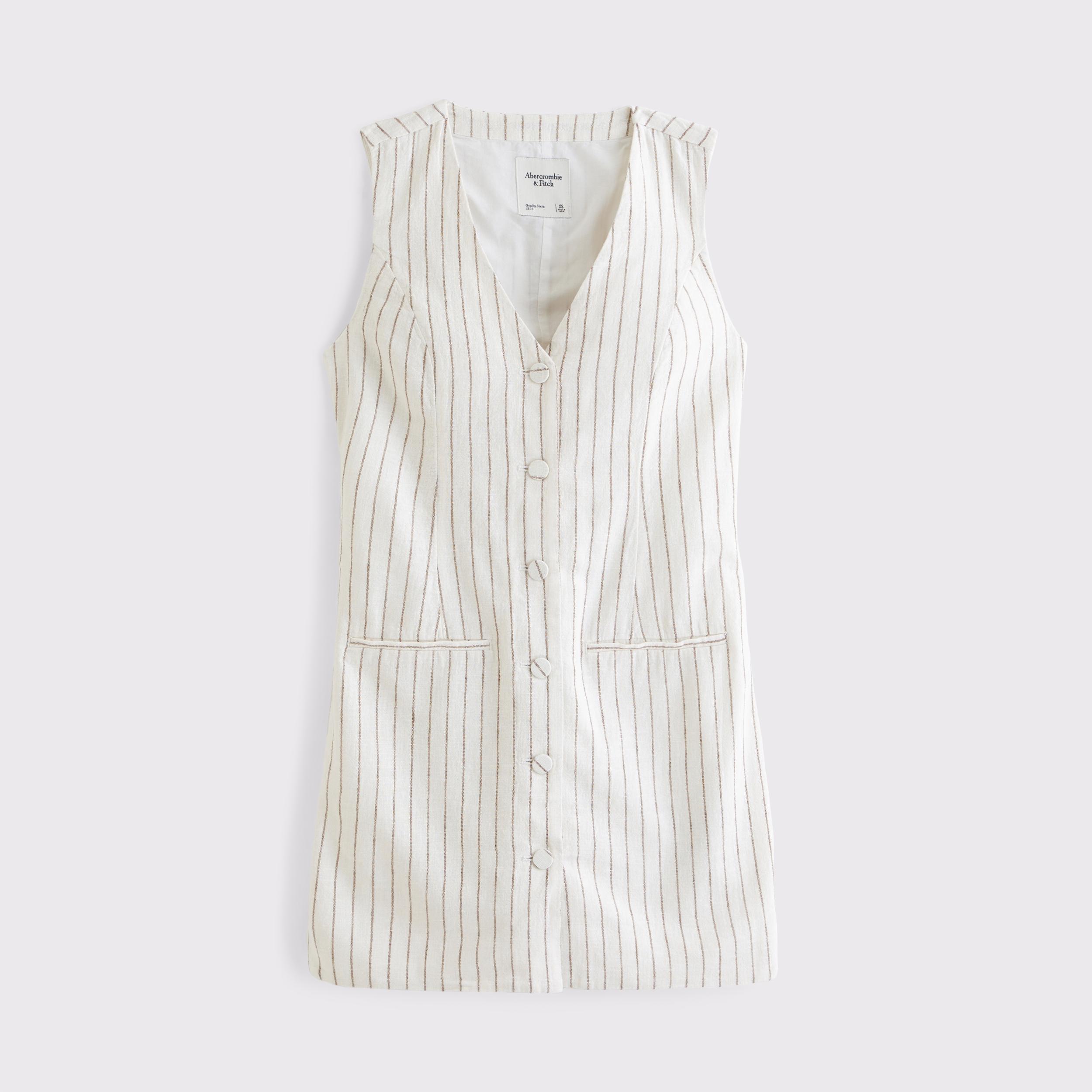 The A&F Mara Linen-Blend Vest Mini Dress Product Image