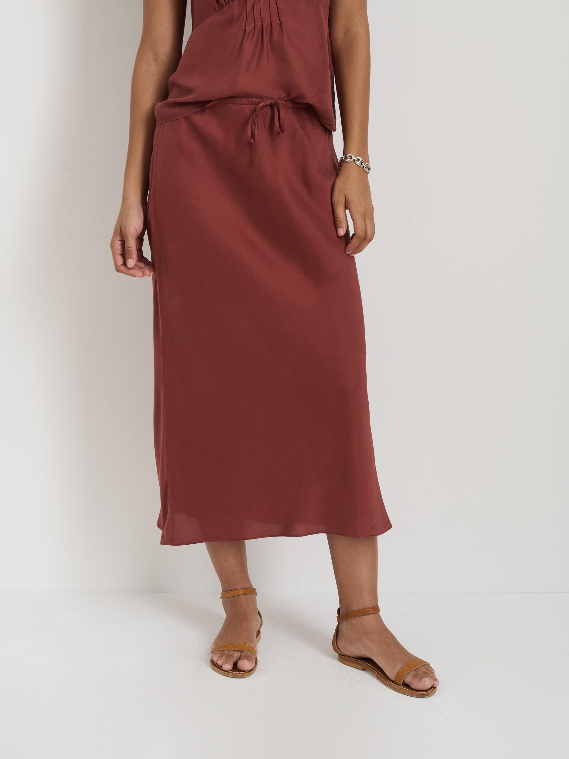 Lilly Slip Skirt In Washed Silk Product Image