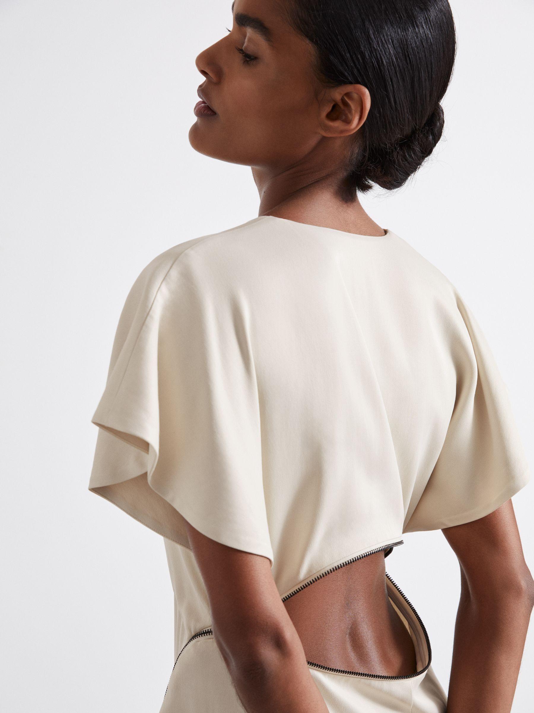 Atelier Zipped Maxi Dress with Virgin Wool in Ivory Product Image