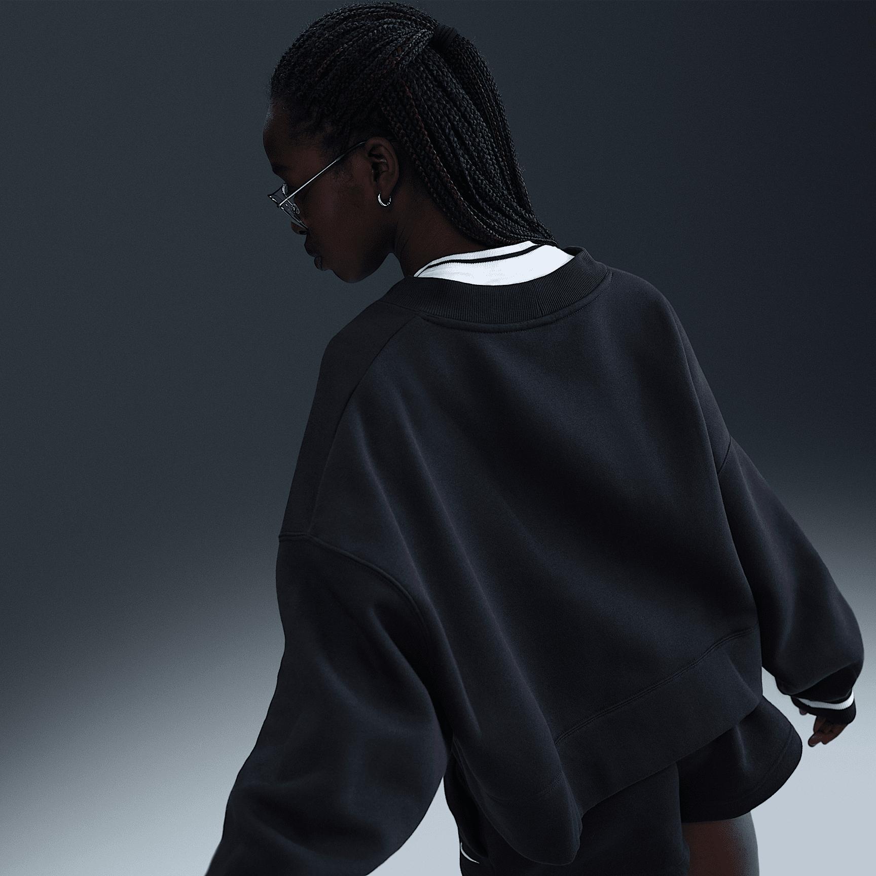 Nike Womens Nike NSW Phoenix Fleece OOS Graphic Cardigan - Womens Black Product Image