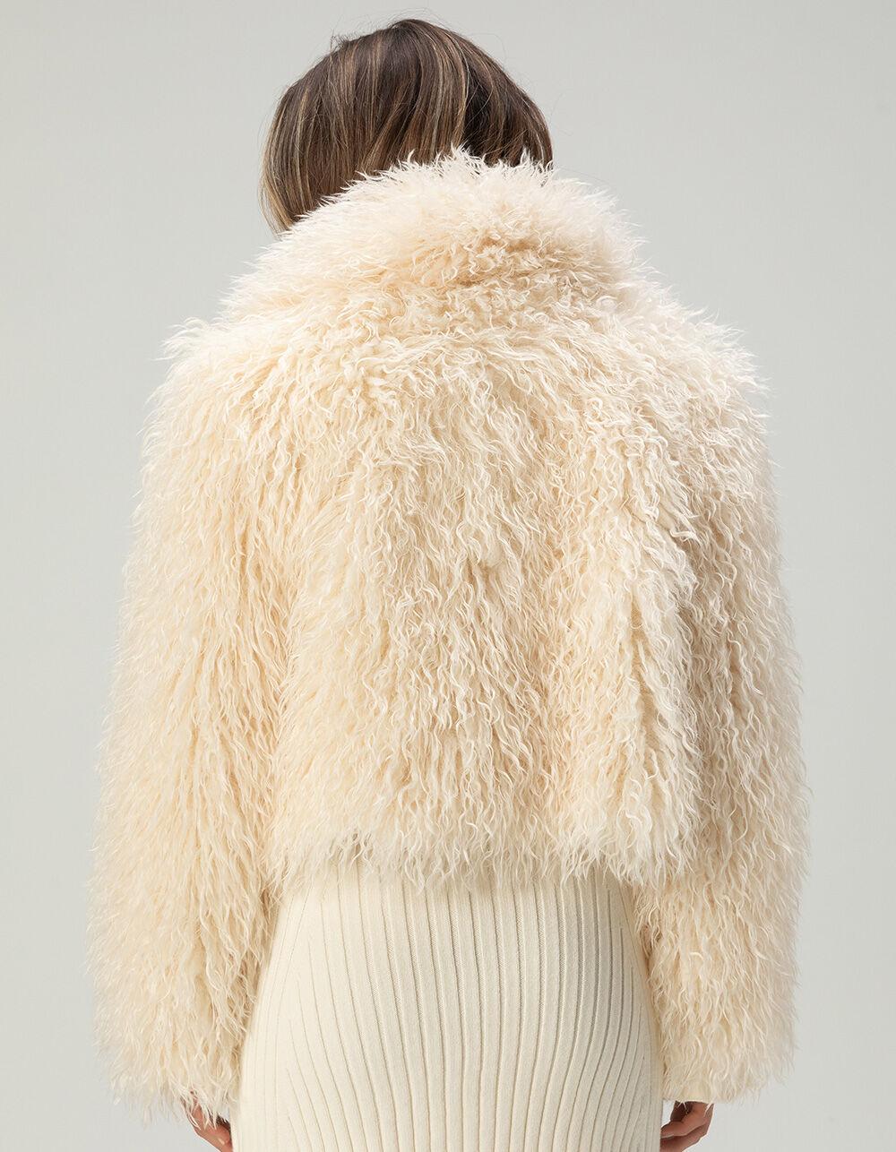 WEST OF MELROSE Crop Shaggy Womens Jacket - CREAM Product Image
