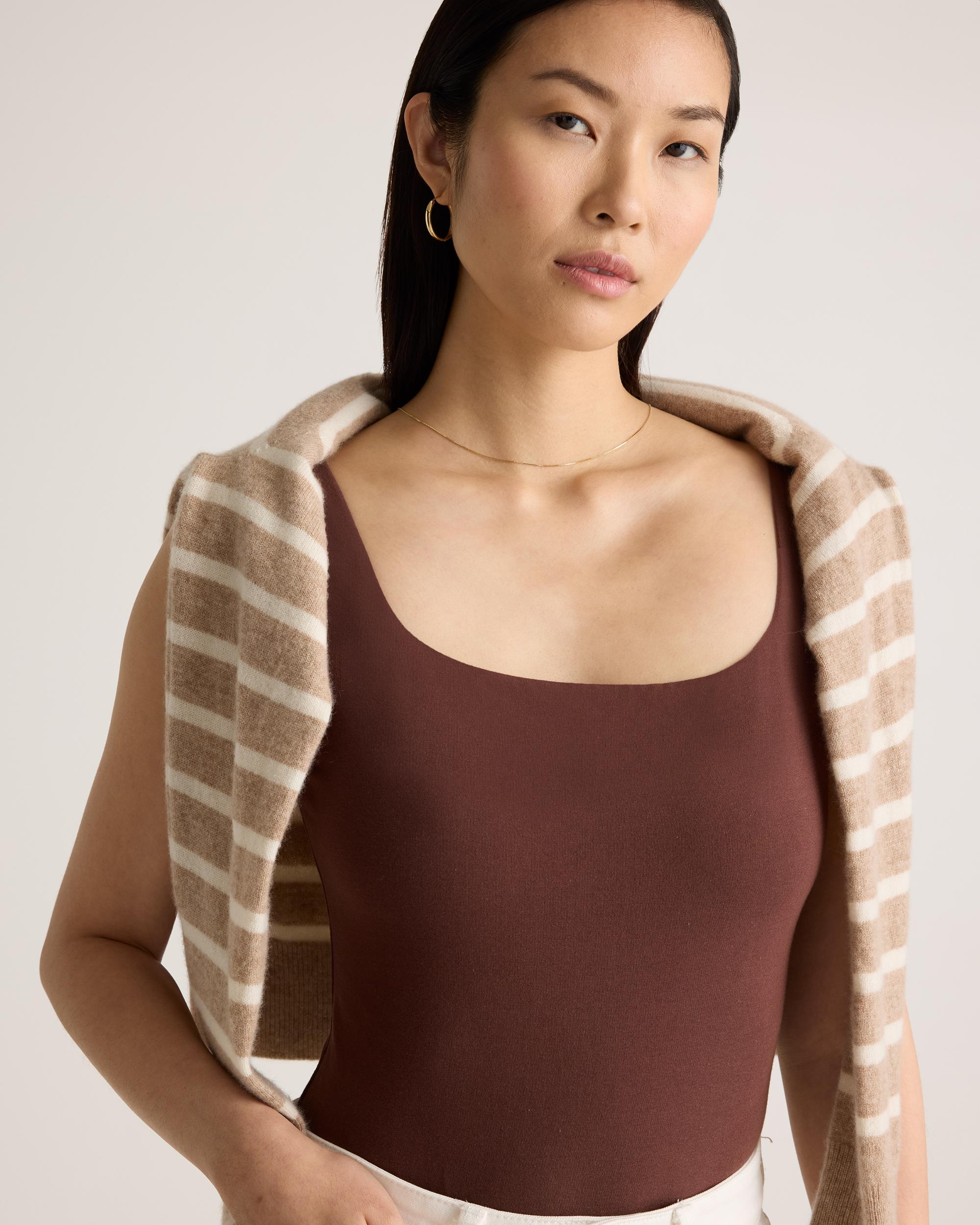 Quince | Women's Stretch Cotton Jersey Square Neck Tank Top Bodysuit Organic Cotton Product Image