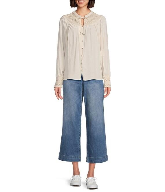 Nurture by Westbound Petite Size Patch Pocket Cropped Wide-Leg Jeans Product Image