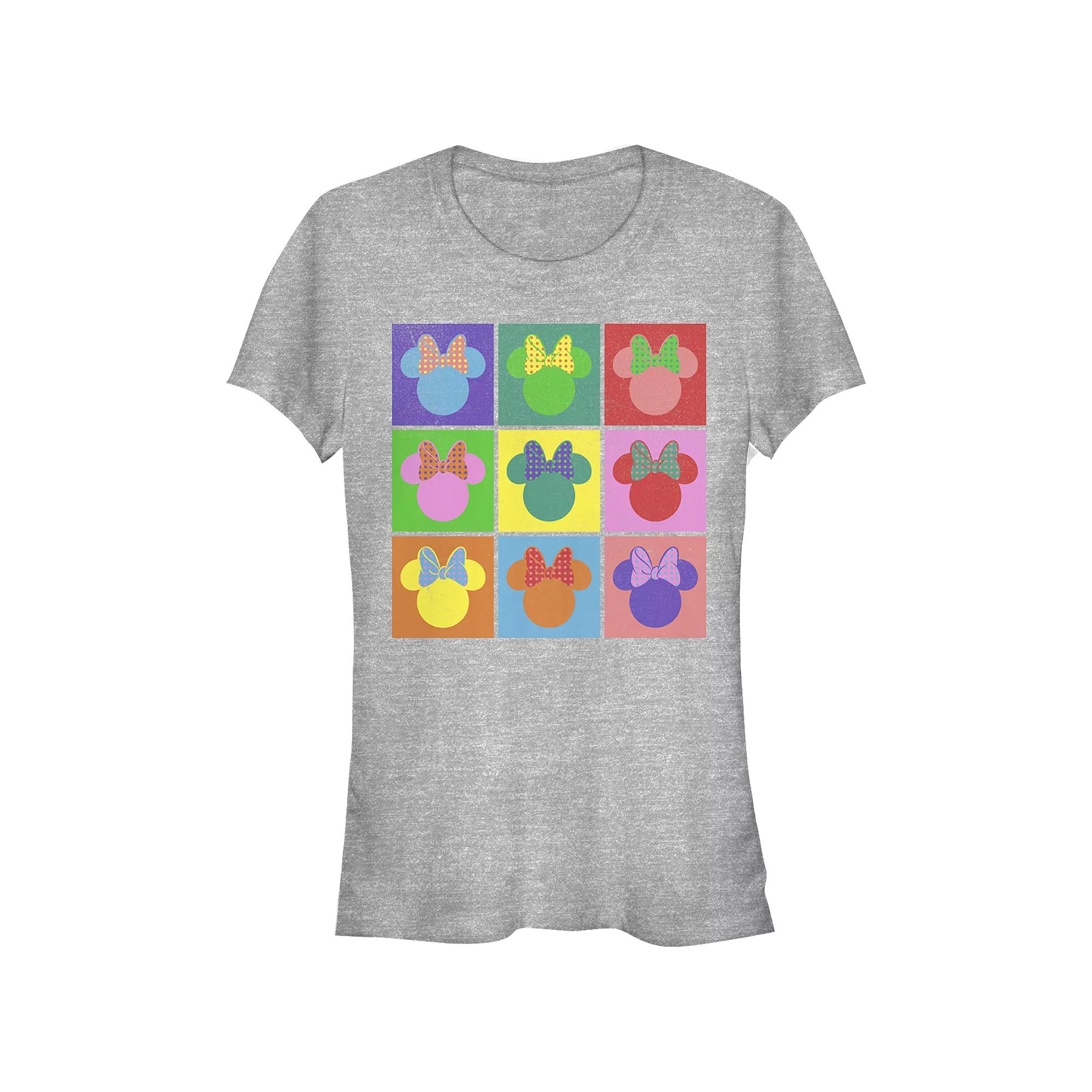 Disney's Mickey And Friends Minnie Mouse Juniors' Pop Art Fitted Graphic Tee, Girl's, Size: Medium, Athletic Grey Product Image