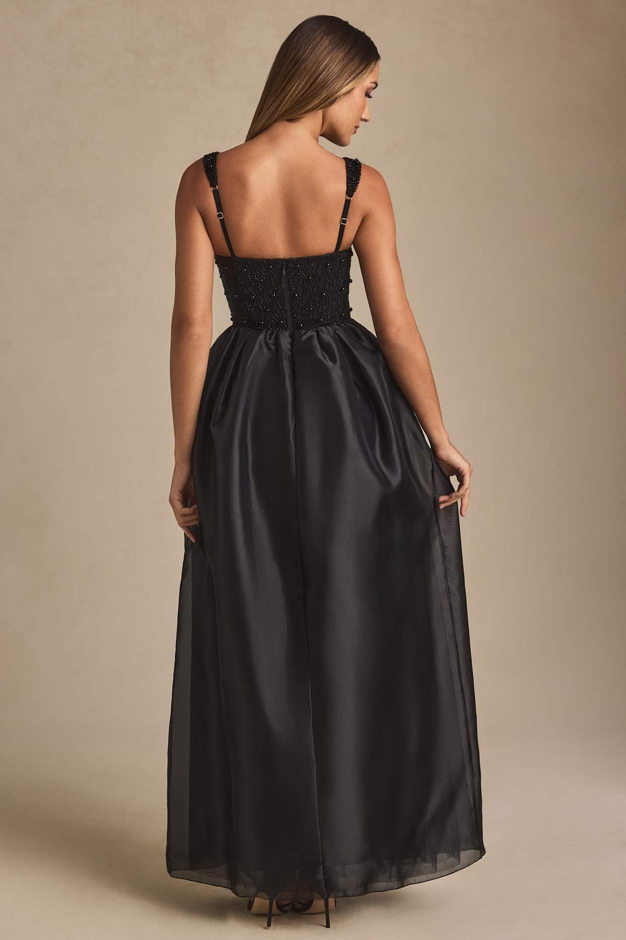 Embellished Corset Gown in Black Product Image