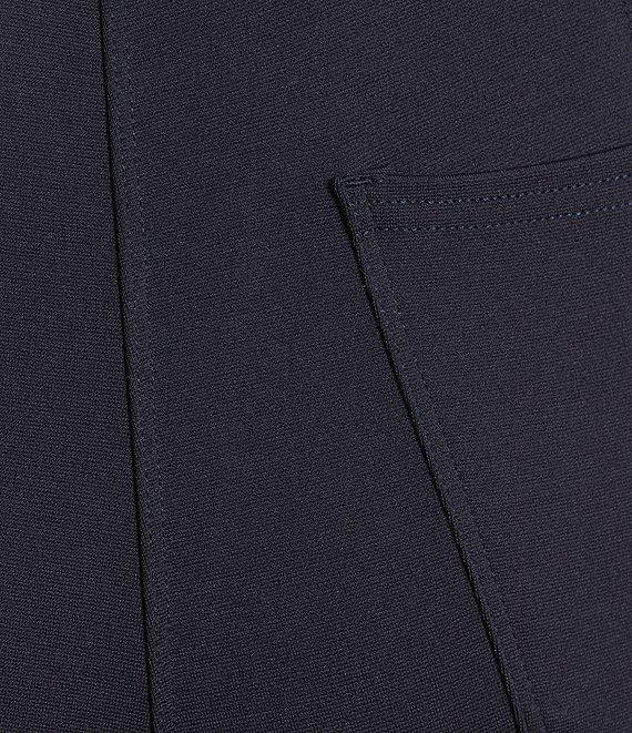 Intro Plus Size Bella Solid Double Knit Slim Hem Straight Leg Pants Product Image
