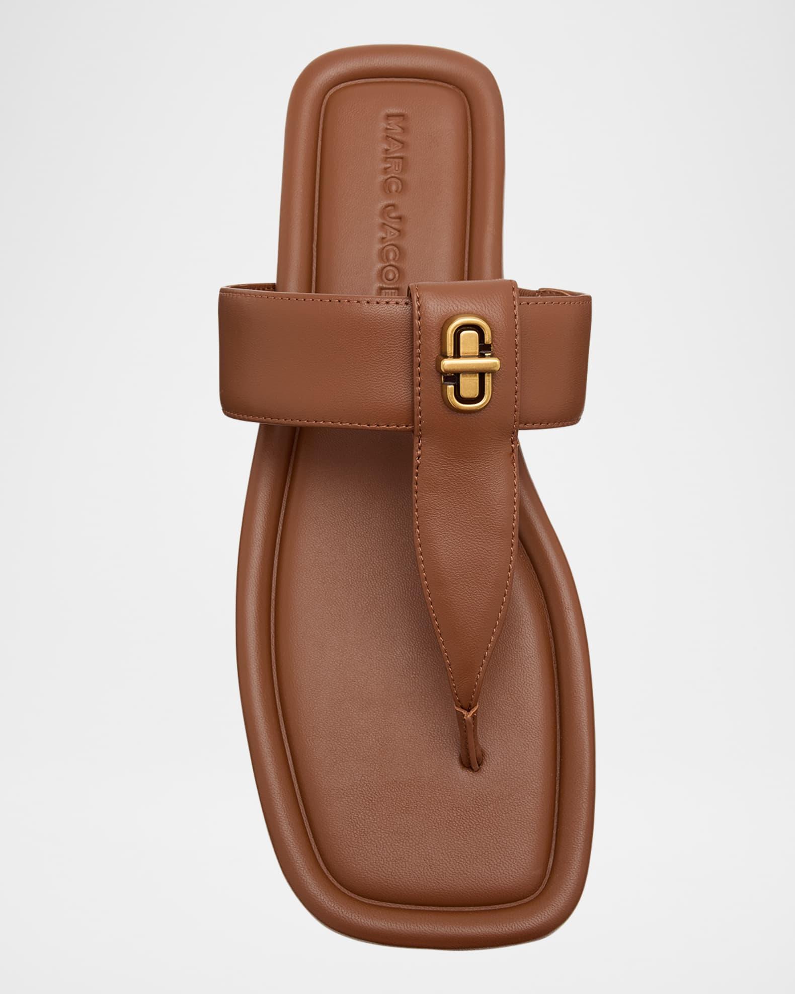 The Dual T Leather Sandals Product Image