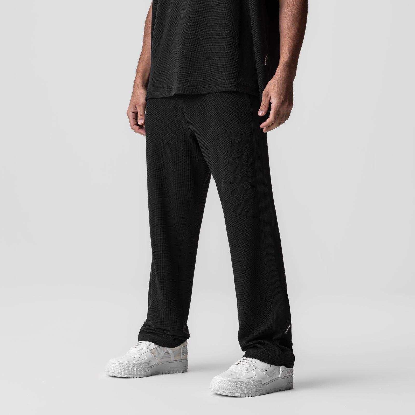 0957. Waffle Knit Relaxed Sweatpant - Black/Black Product Image