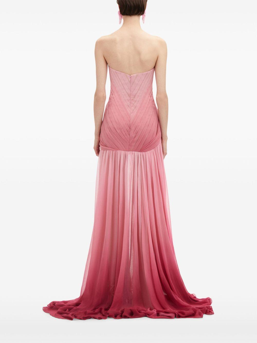 Ombré silk chiffon gown Product Image