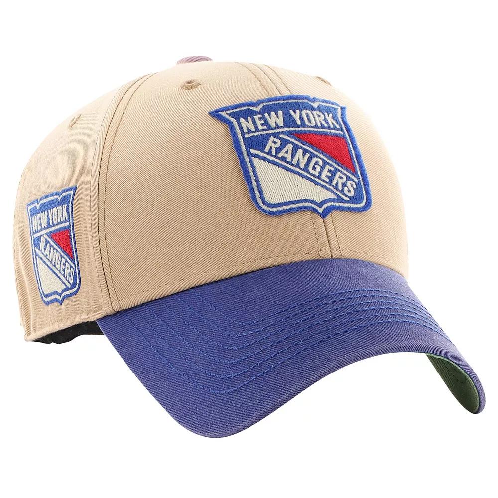 Men's '47 Khaki/Blue New York Rangers Dusted Sedgwick MVP Adjustable Hat, Ran Beig K Product Image