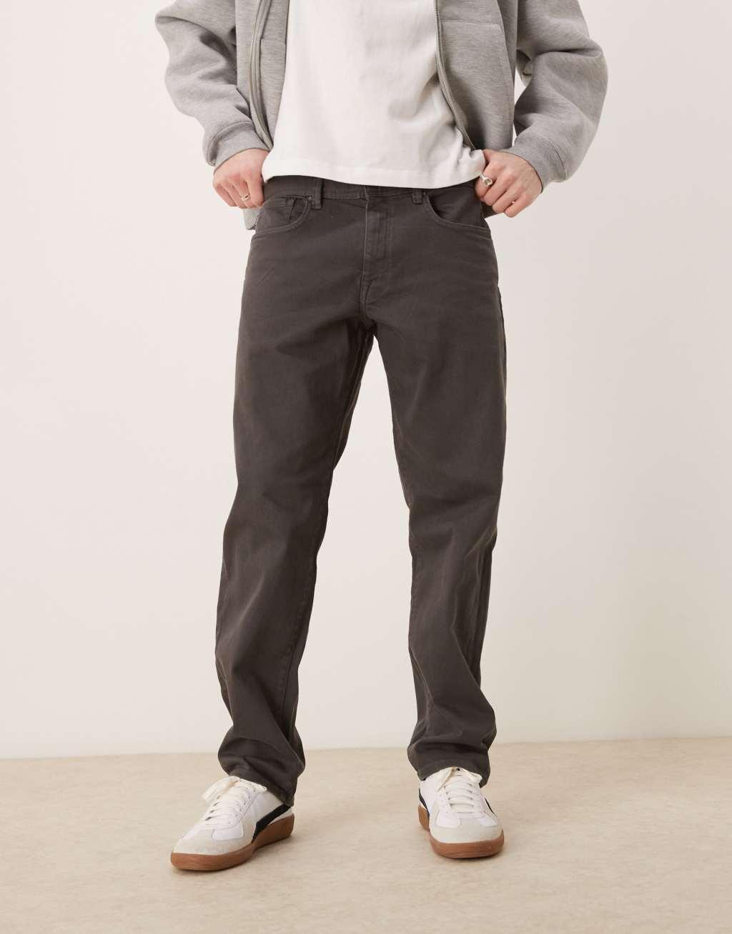 Selected Homme straight fit scott jeans in gray Product Image