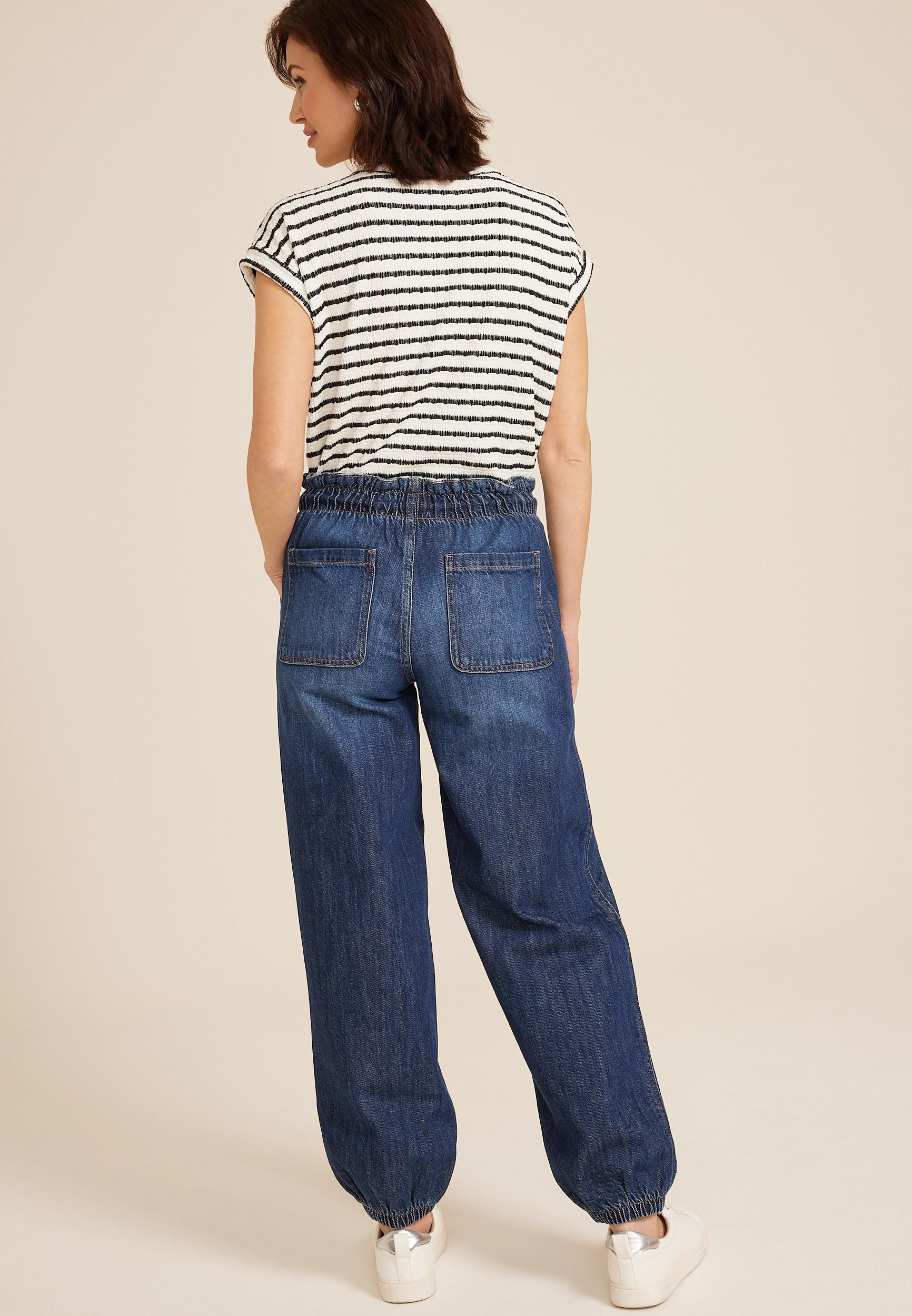 Maurices Womens Soft Dark Denim Mid Rise Ankle Jogger Product Image