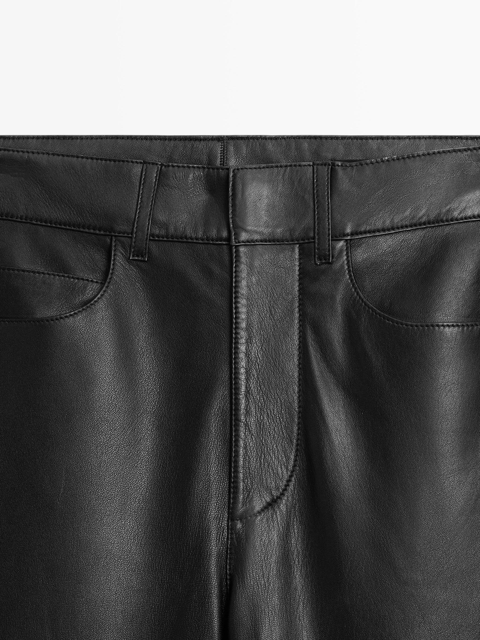 Nappa leather five-pocket trousers Product Image