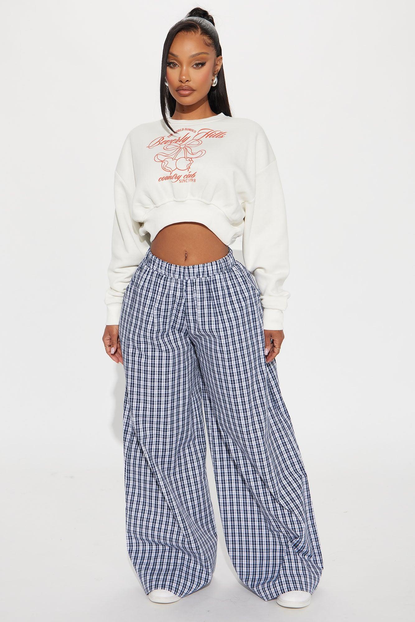 Eli Gingham Super Wide Boxer Pant - Navy/combo Product Image