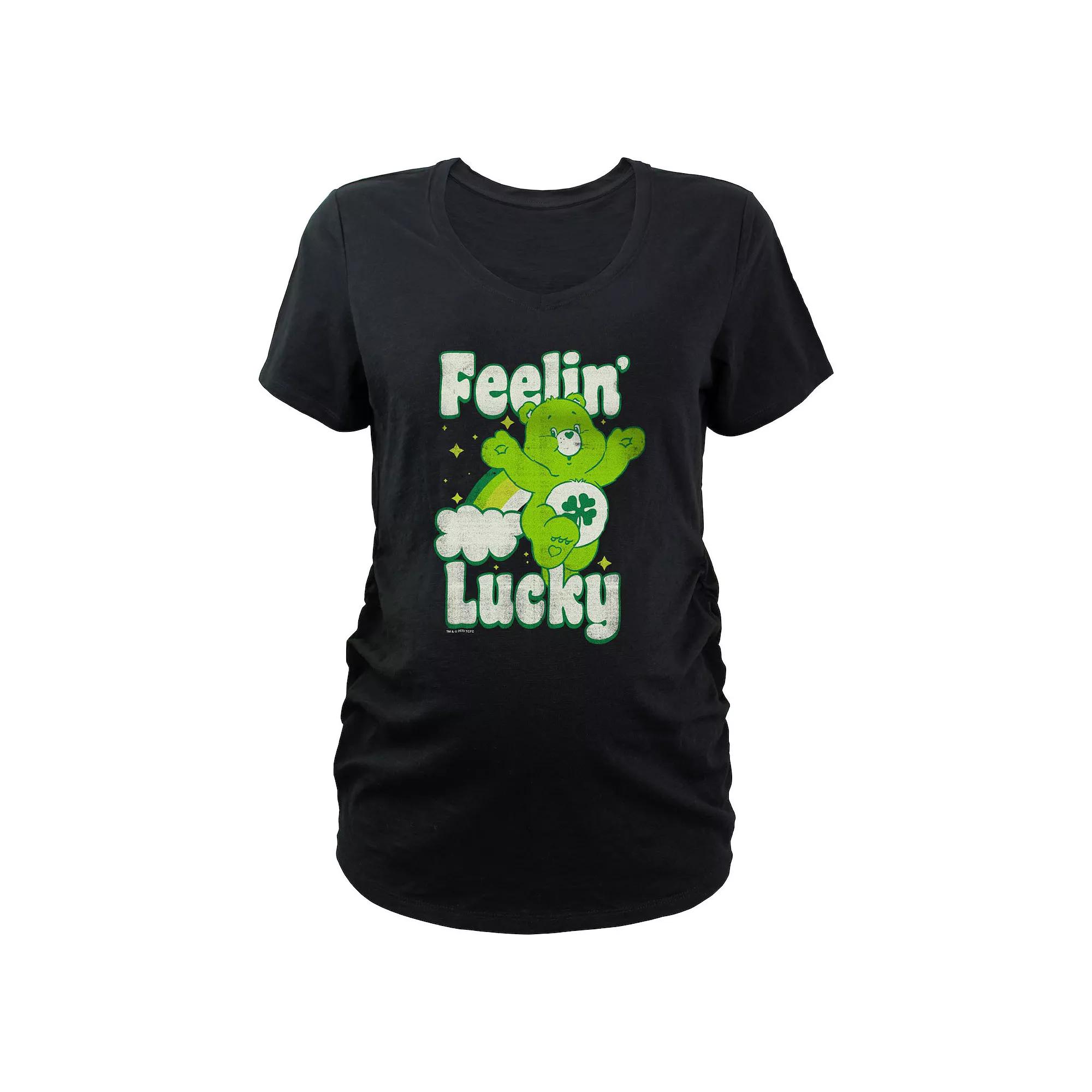 Maternity Care Bears Good Luck Bear Rainbow Feelin' Lucky Graphic Tee, Women's,  Product Image