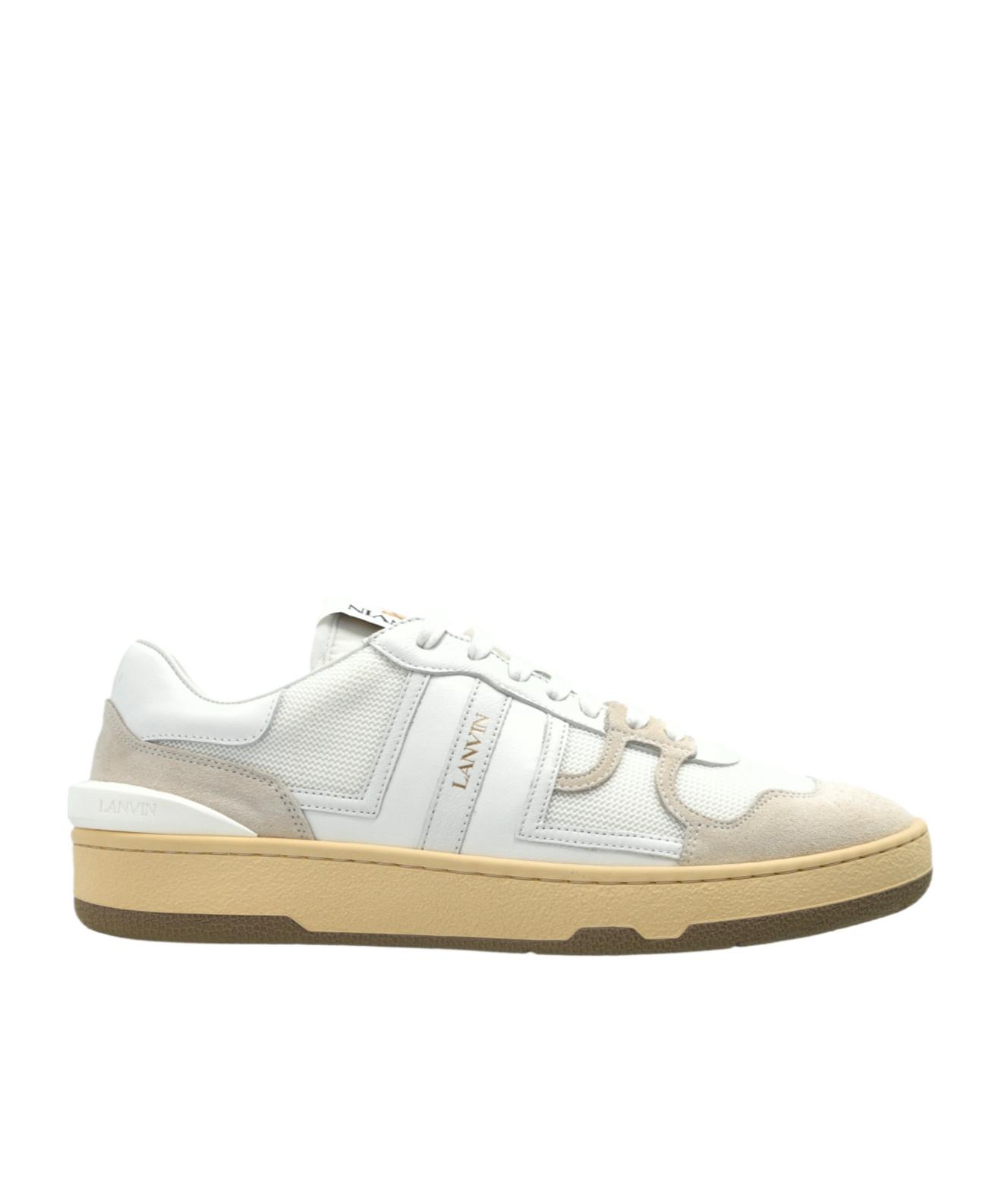 LANVIN Mesh And Leather Clay Sneakers With In White Product Image