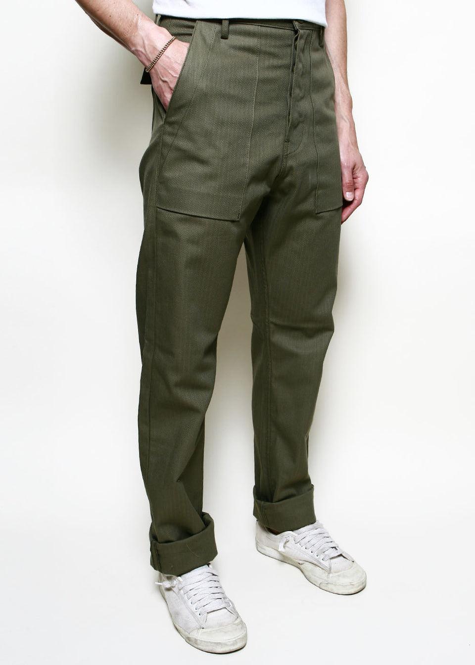 Fatigue Pants // Olive Herringbone Product Image