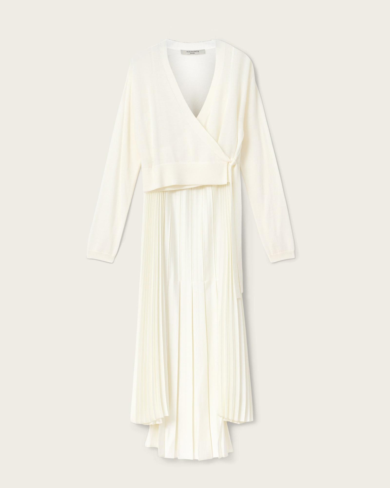 Lucille 2-in-1 Dress Chalk White | ALLSAINTS US Product Image