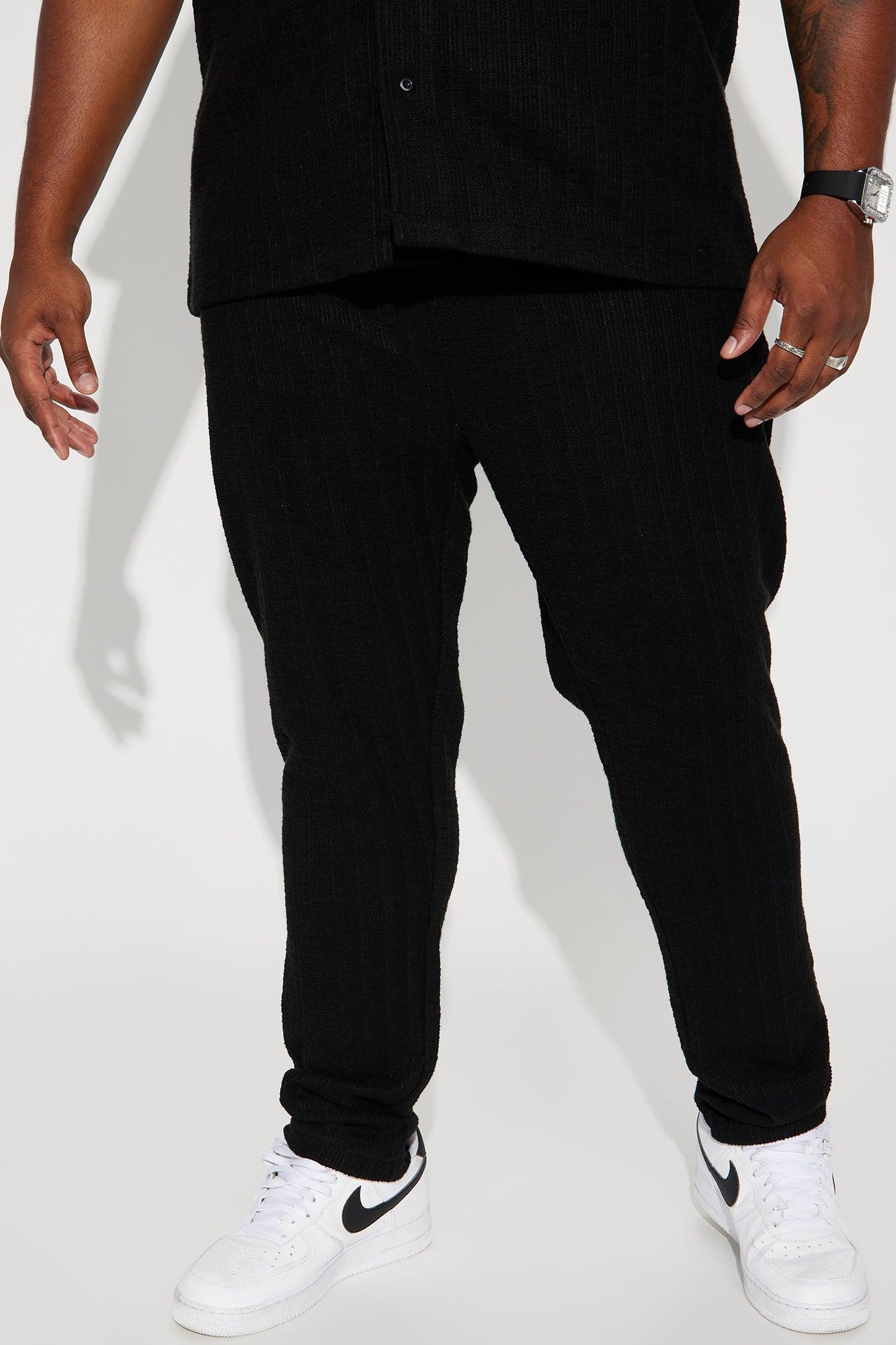 Dean Textured Slim Pants - Black Product Image