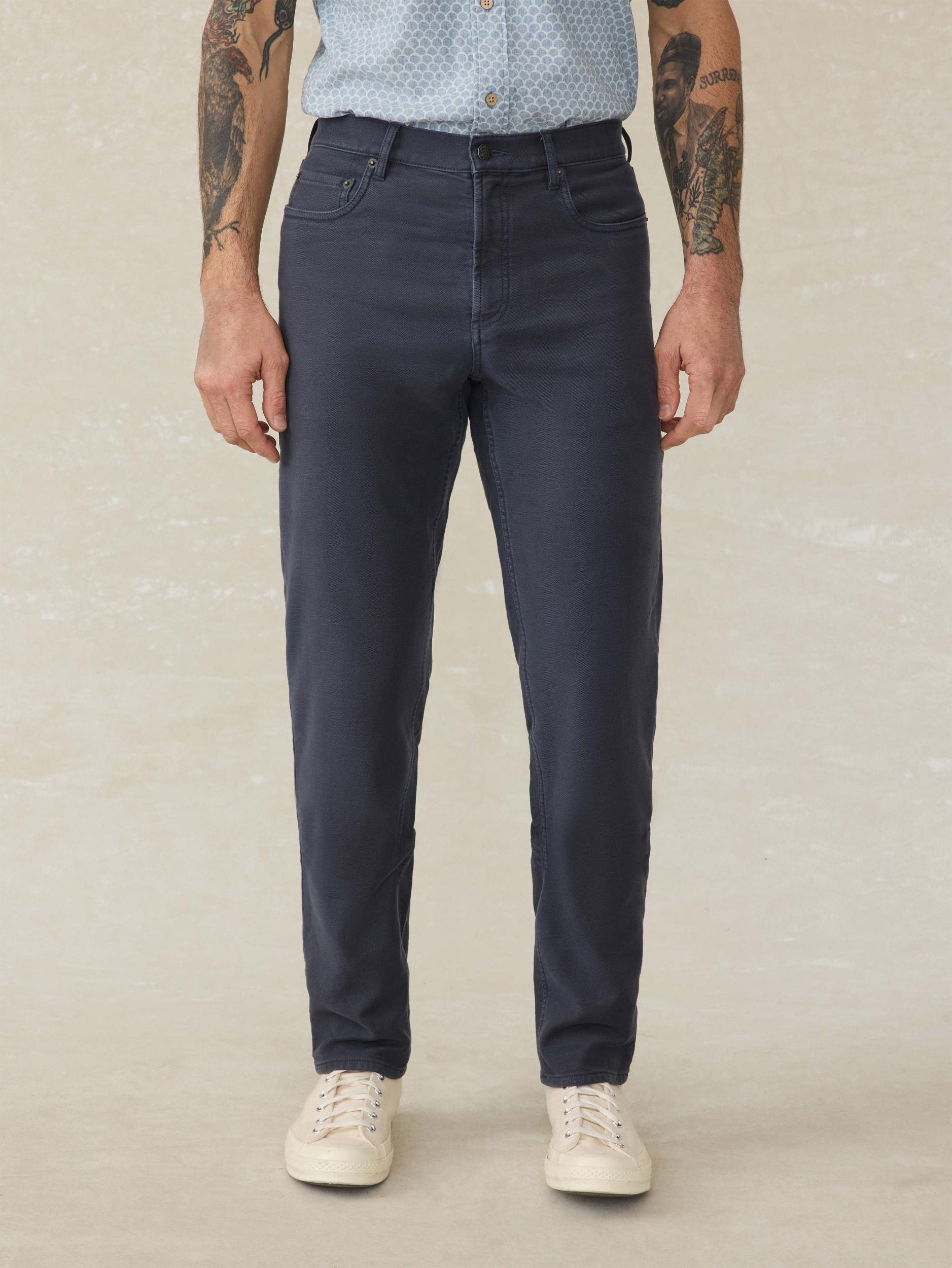 Stretch Terry 5-Pocket Pant - Navy Male Product Image
