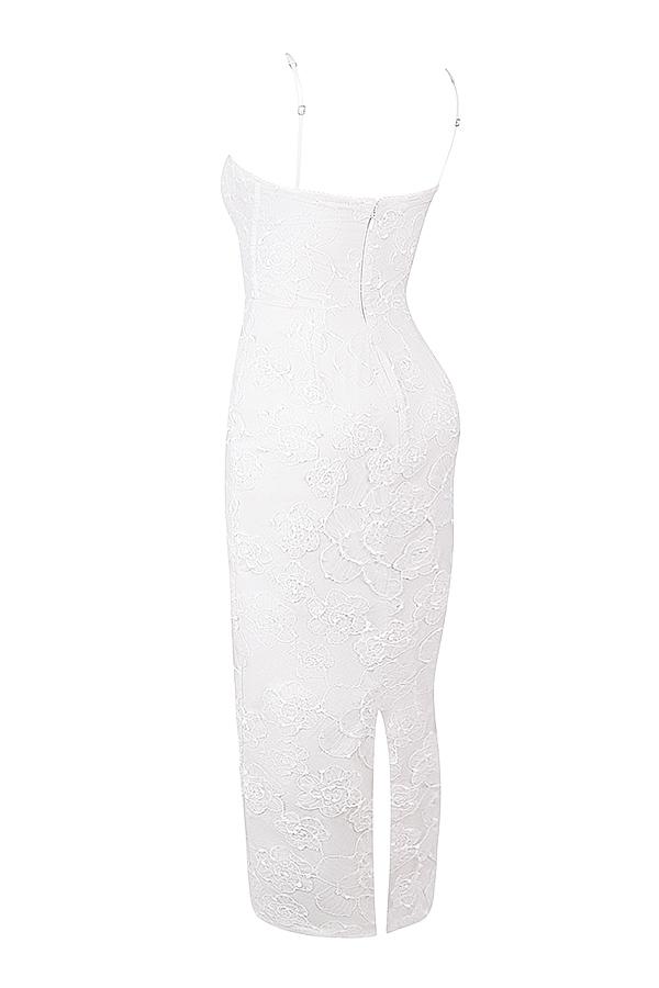 Eva  white floral lace maxi dress Product Image