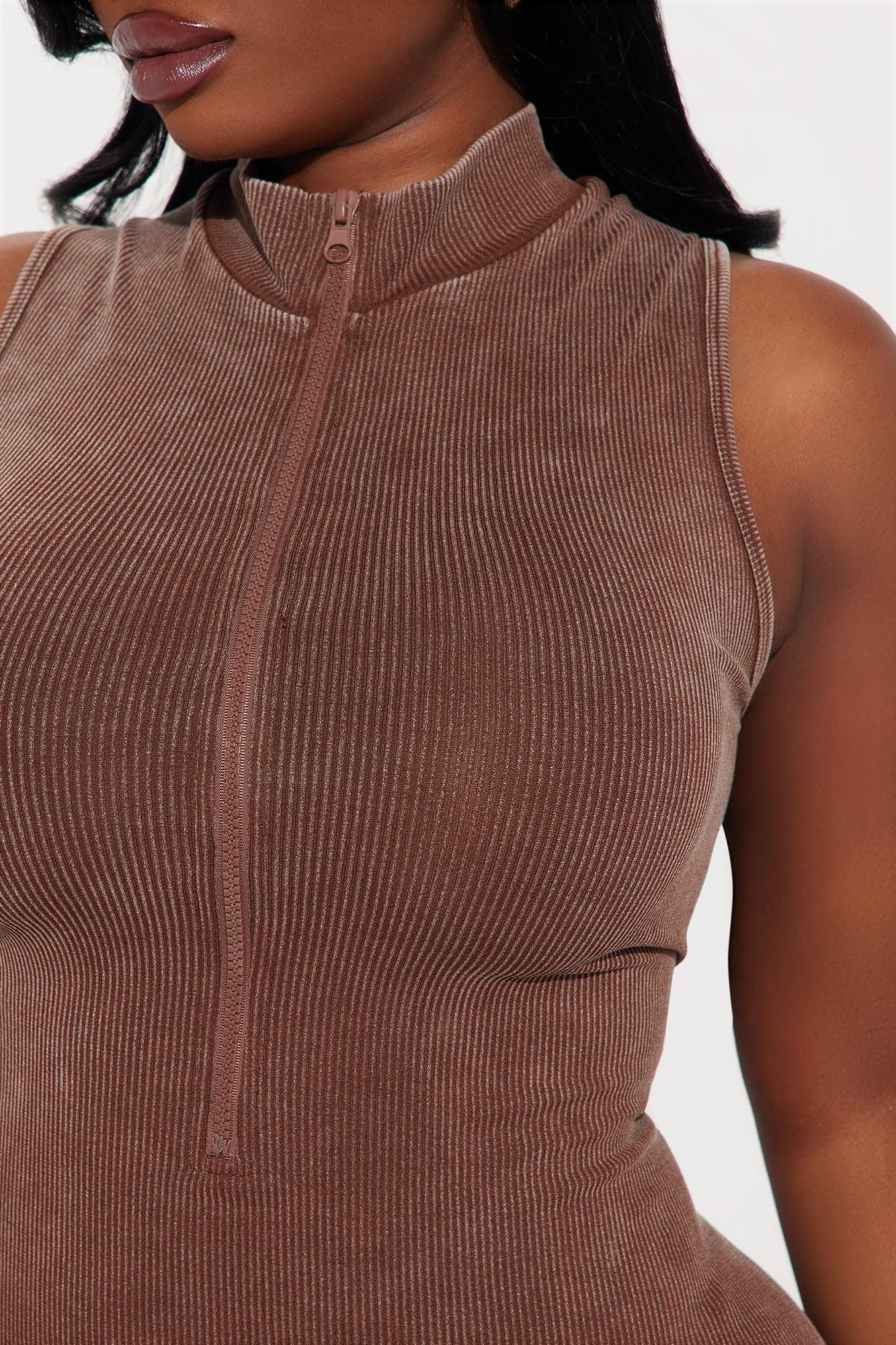 Sandy Washed Seamless Jumpsuit - Mocha Product Image