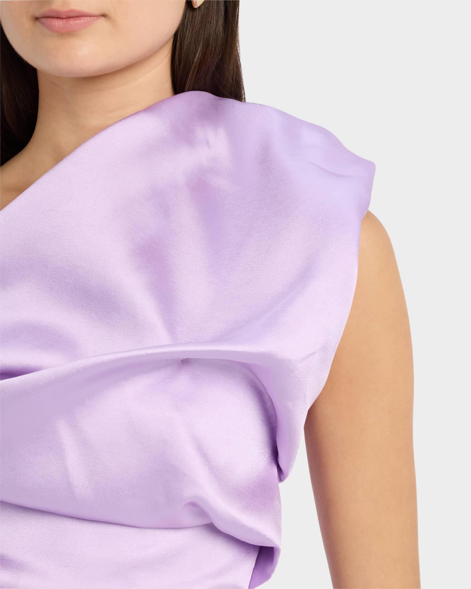Draped Heavy Satin Sleeveless Top Product Image