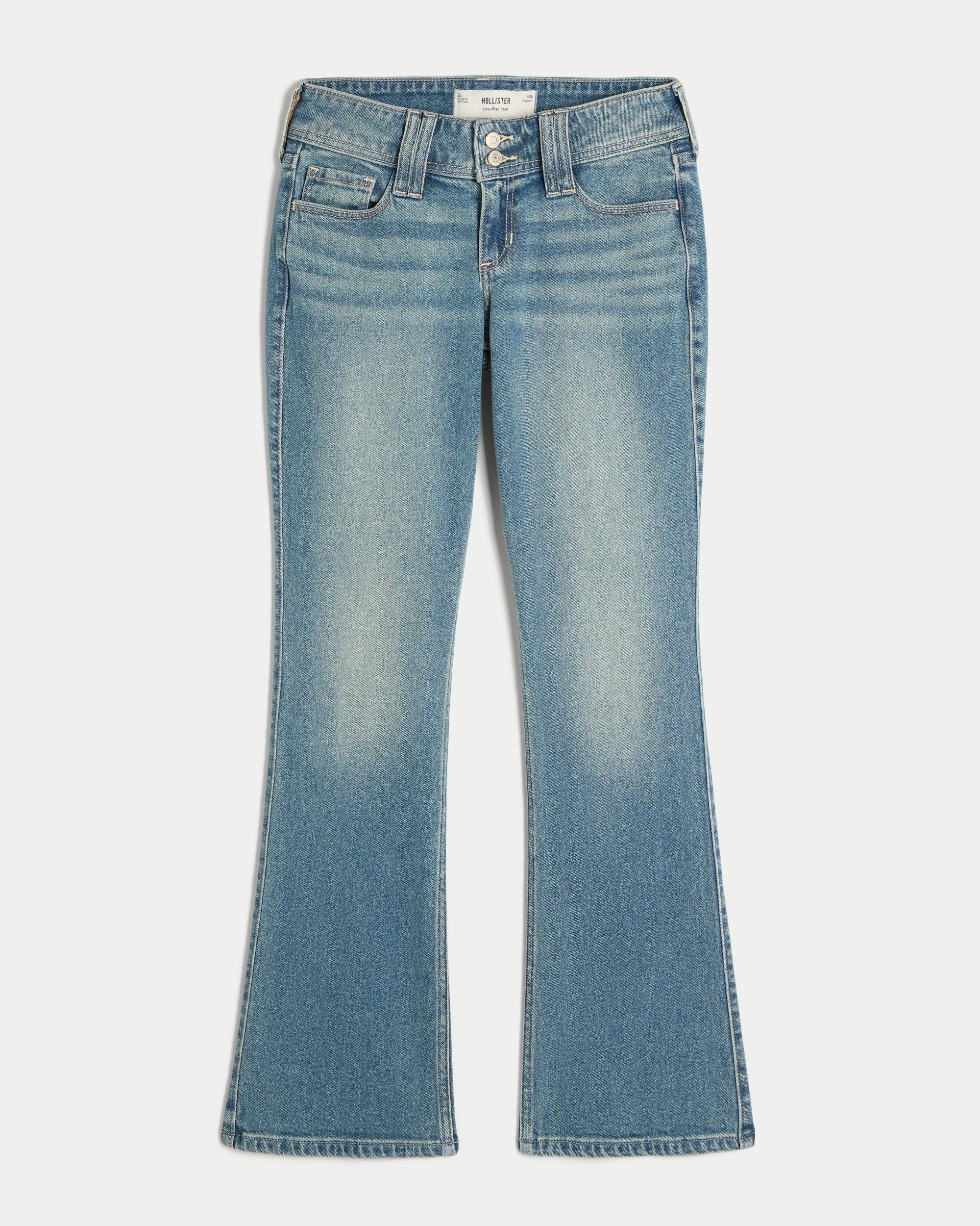 Low-Rise Medium Wash Embroidered Florals Boot Jeans Product Image