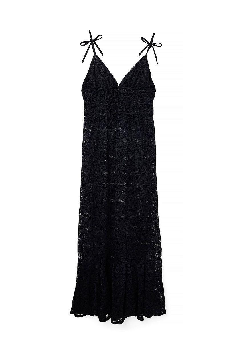 Draped Lace Midi Dress Product Image