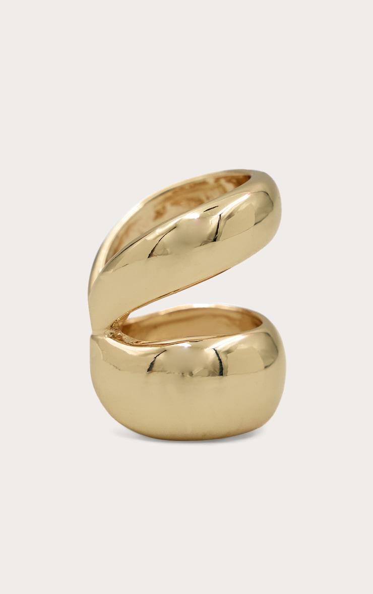 Gold Plated Smooth Double Linked Ear Cuff Product Image