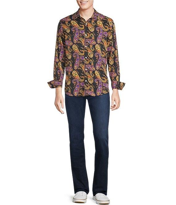 Cremiux Premium Denim Large Paisley Long Sleeve Woven Shirt Product Image