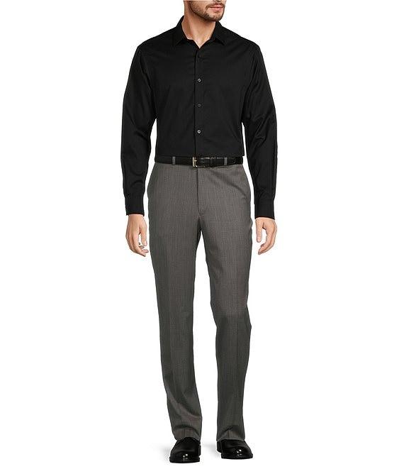 Hart Schaffner Marx New York Modern Fit Pre-Tailored Flat Front Super Stretch Solid Dress Pants Product Image