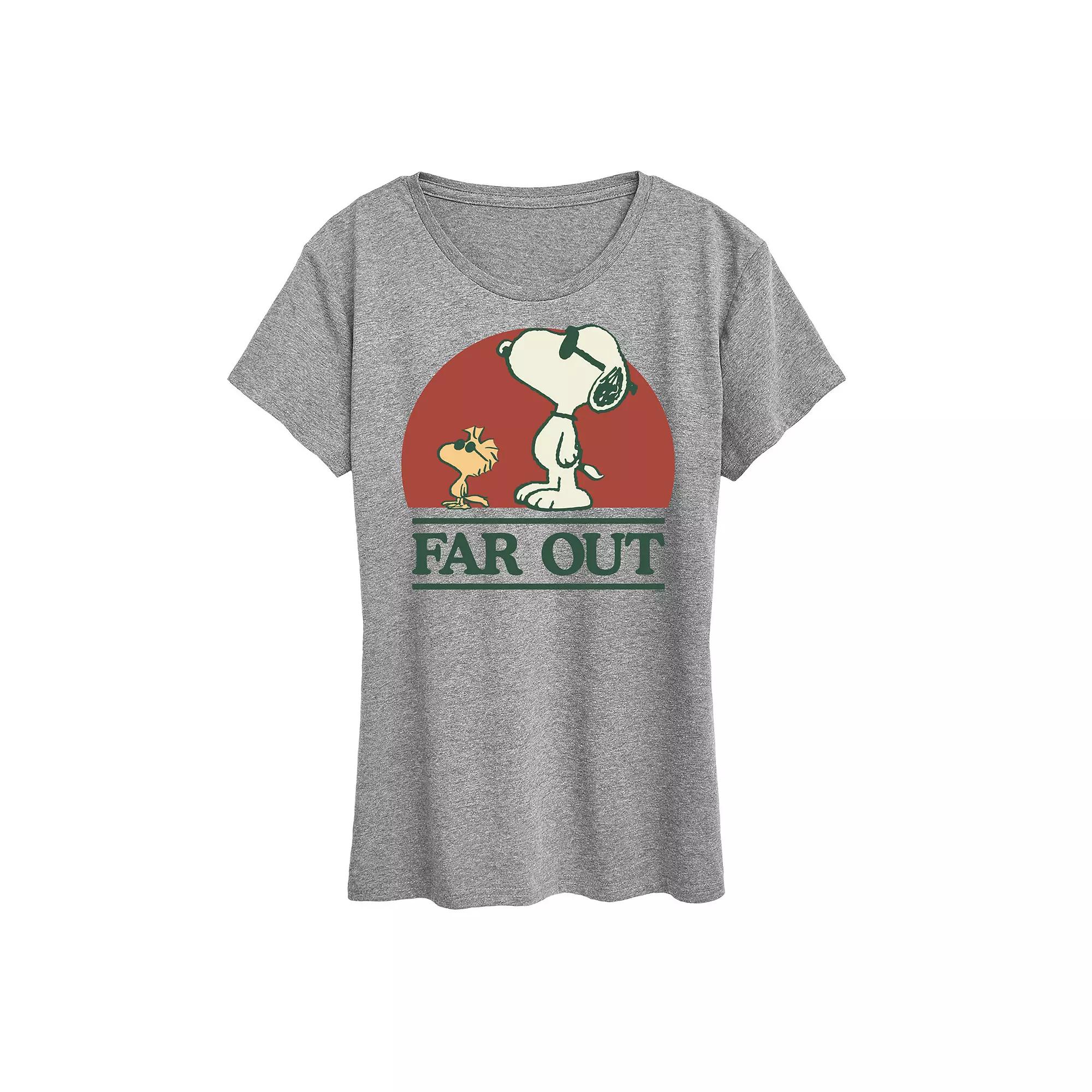 Women's Peanuts Snoopy & Woodstock Far Out Graphic Tee, Girl's,  Product Image