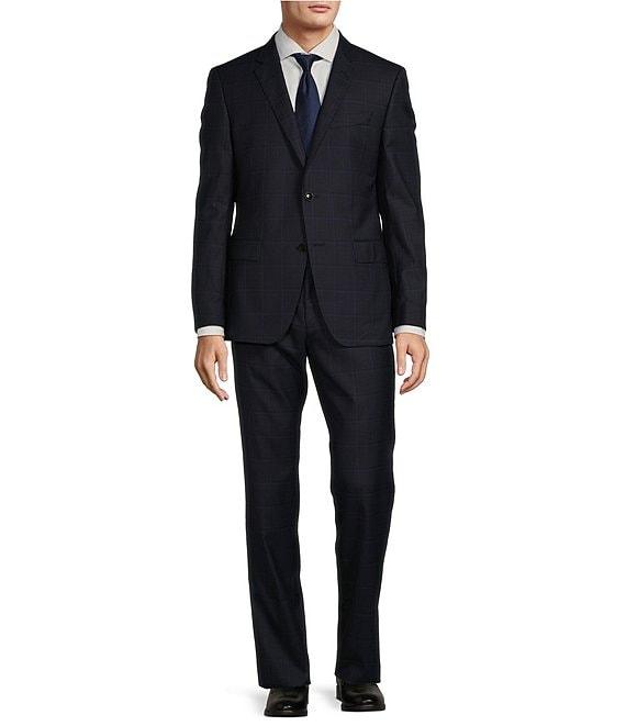 Hugo Boss Slim Fit Flat Front Plain Check Pattern 2-Piece Suit Product Image