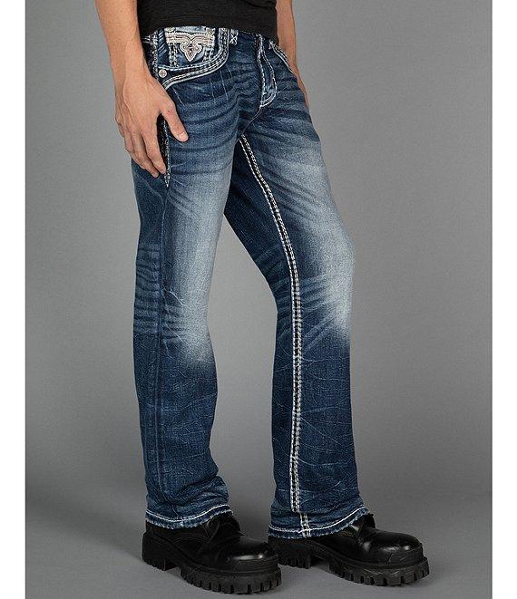 Rock Revival Jared Fleur-De-Lis-Pocketed Bootcut Jeans Product Image