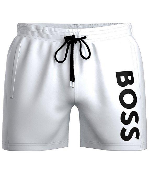 Hugo Boss Octopus Vertical Logo 5.5#double; Inseam Swim Trunks Product Image