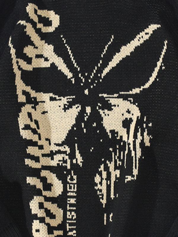 Oversized Butterfly Jacquard Sweater Product Image
