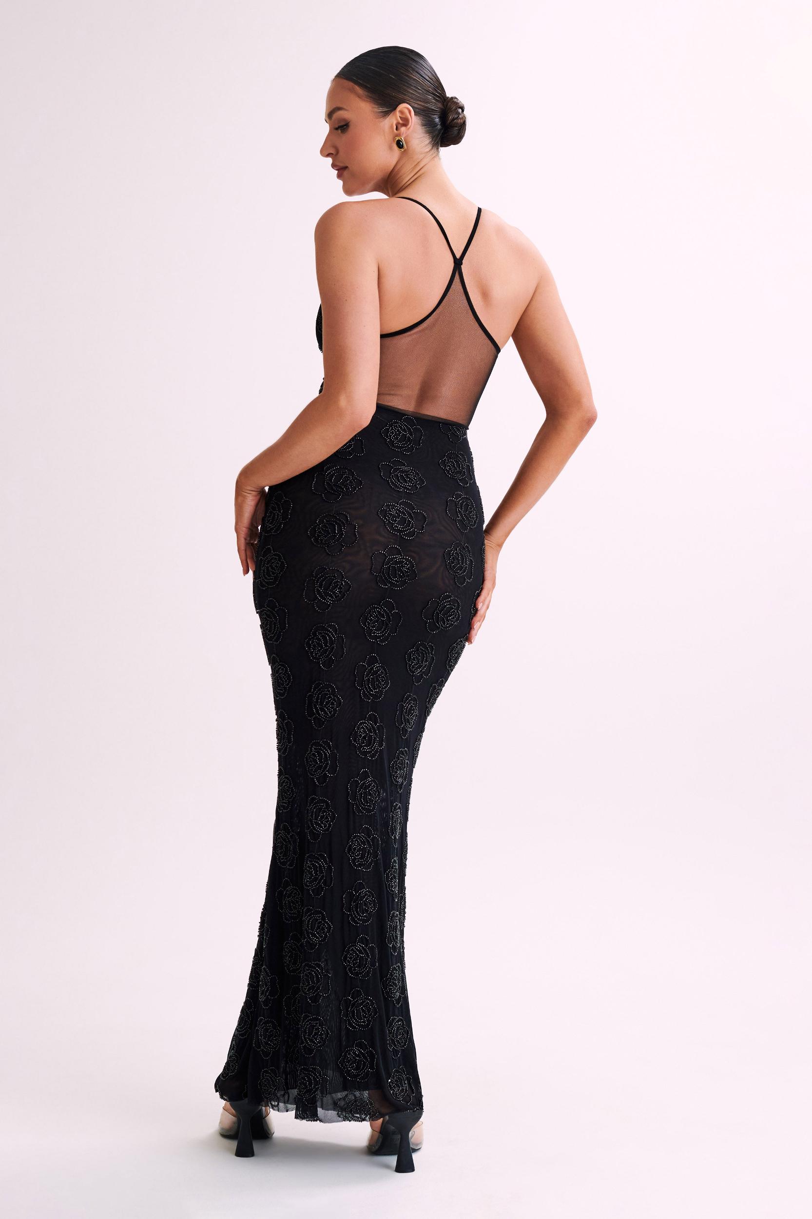 Kathy Rose Beaded Maxi Dress - Black Product Image