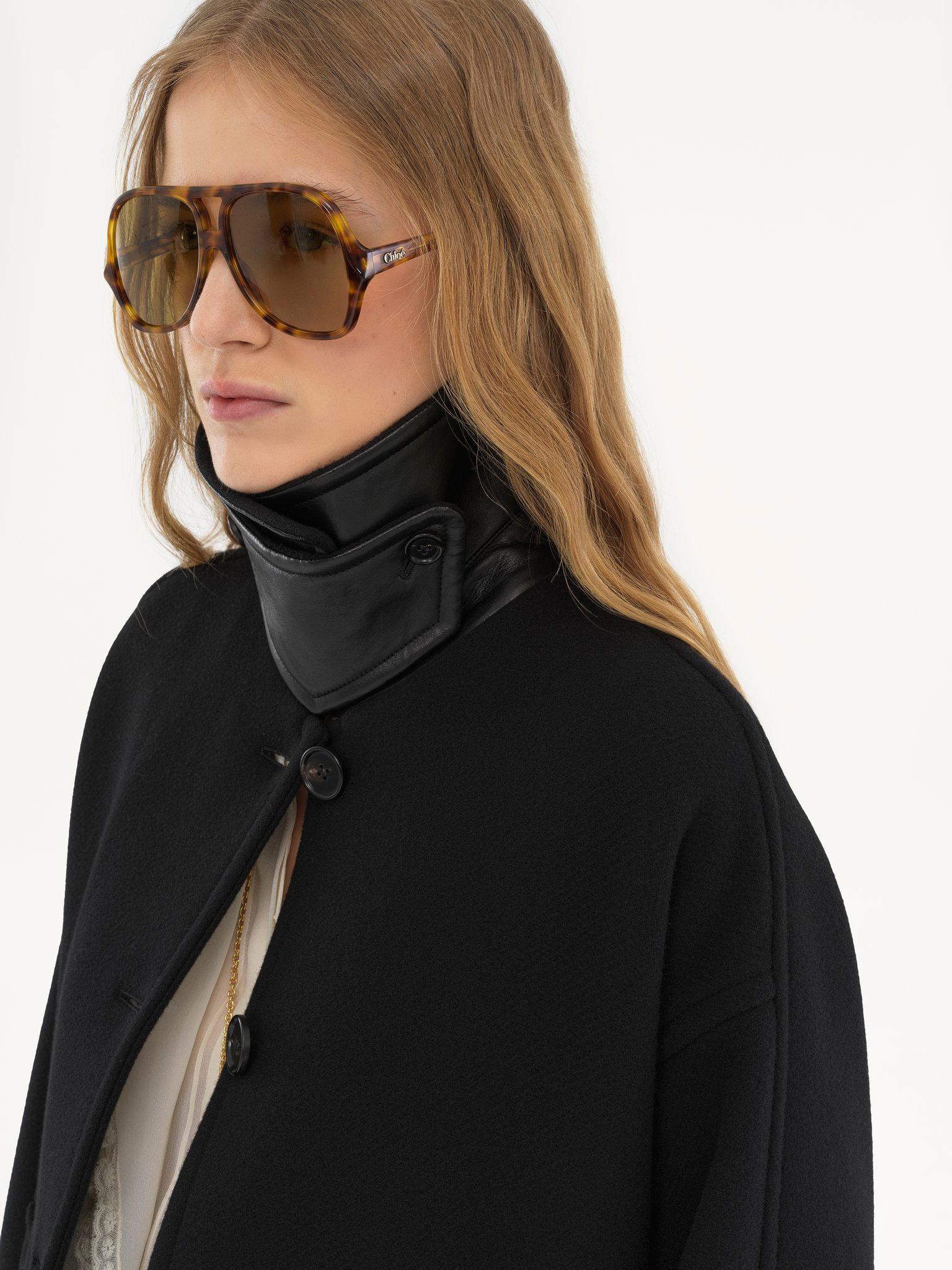 Oversized mid-length coat in wool Product Image