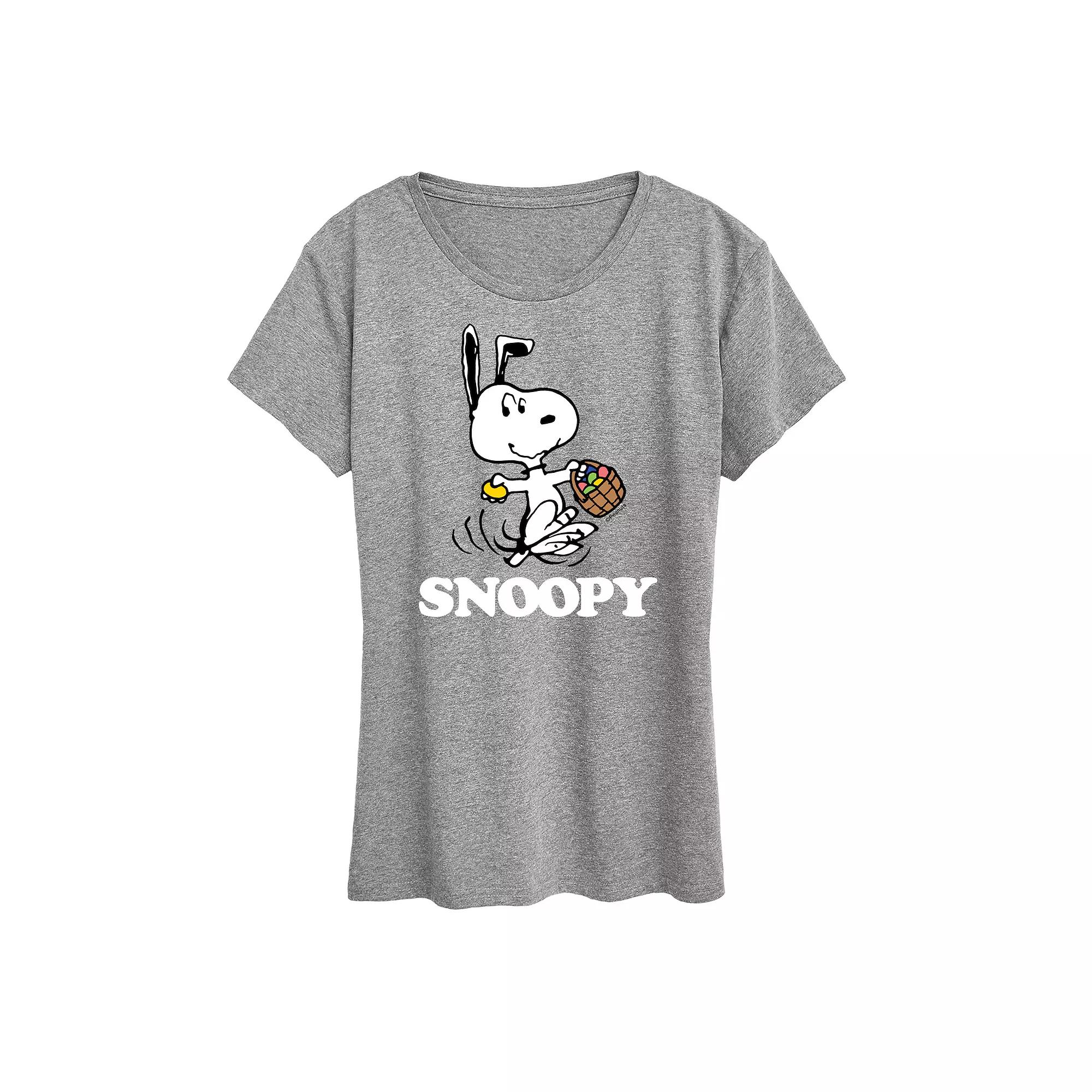 Women's Peanuts Snoopy Easter Basket Graphic Tee,  Product Image