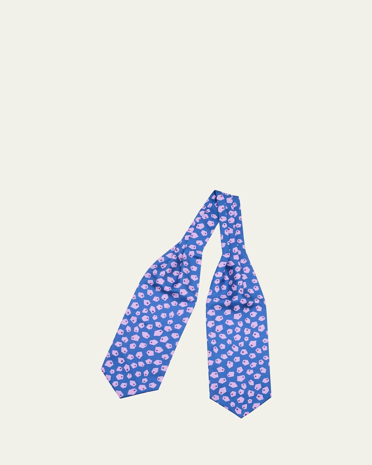 Mens Geometric Silk Neck Scarf Product Image