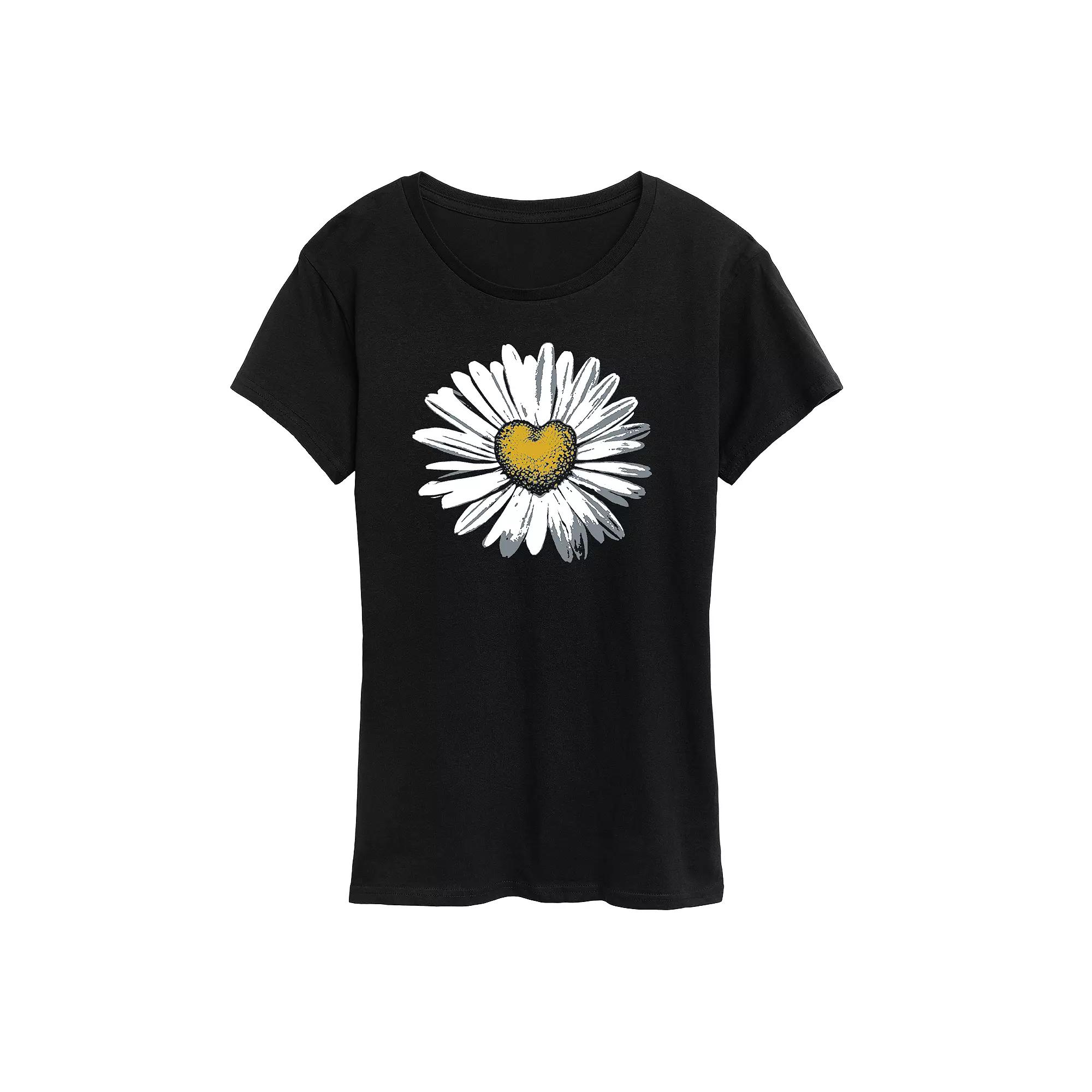 Women's Daisy Heart Graphic Tee,  Product Image