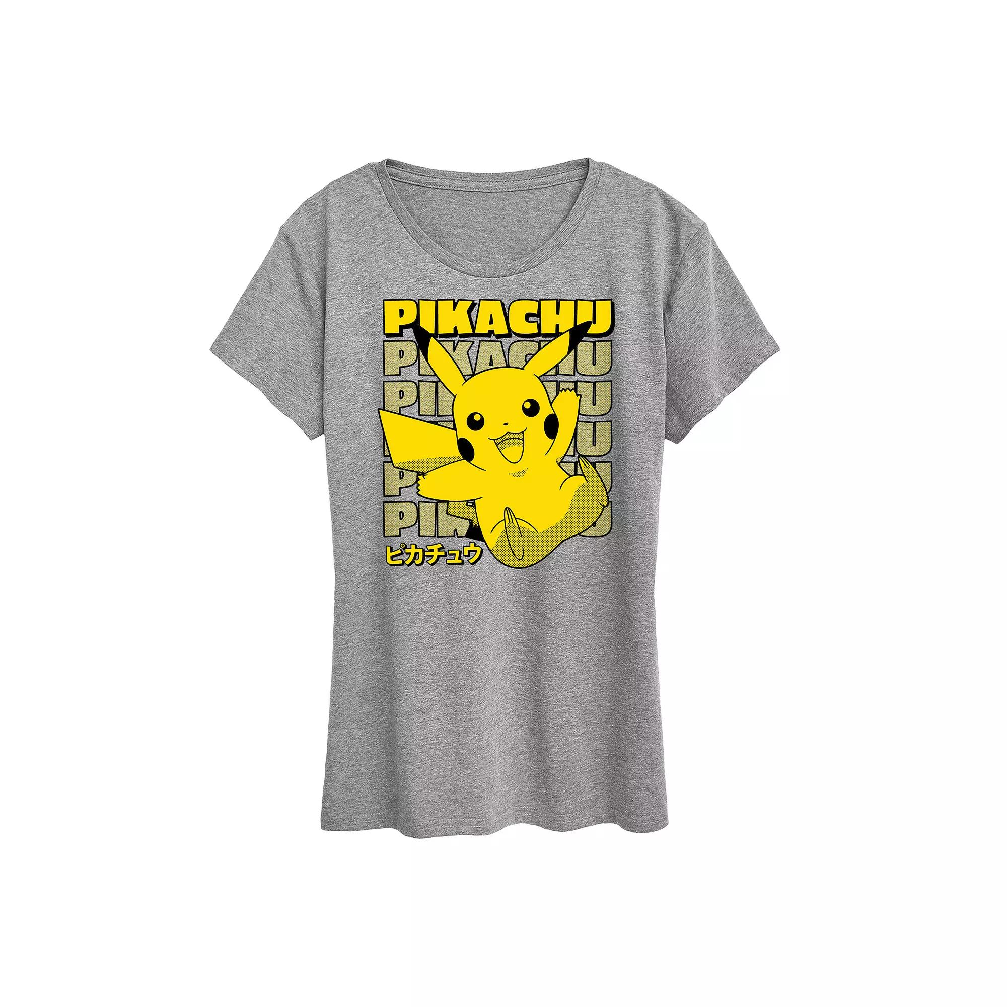 Women's Pokemon Pikachu Stack Graphic Tee,  Product Image