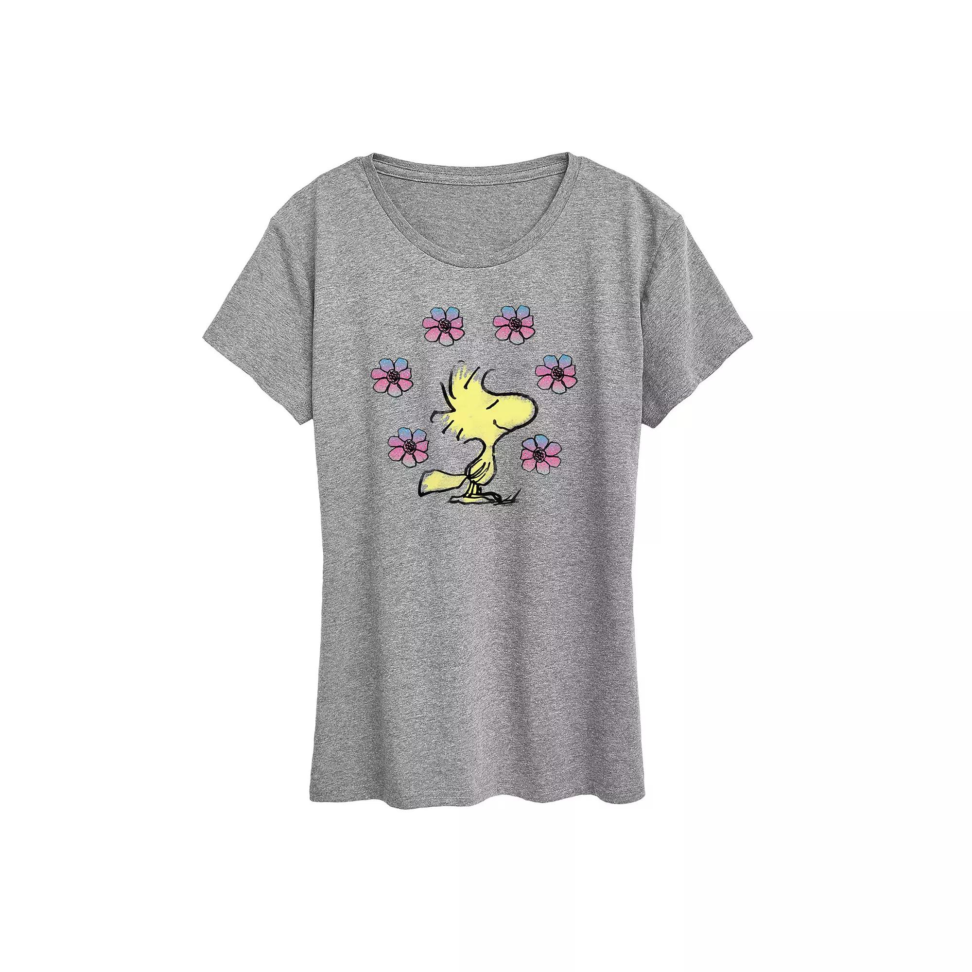 Plus Peanuts Woodstock Floral Graphic Tee, Women's,  Product Image