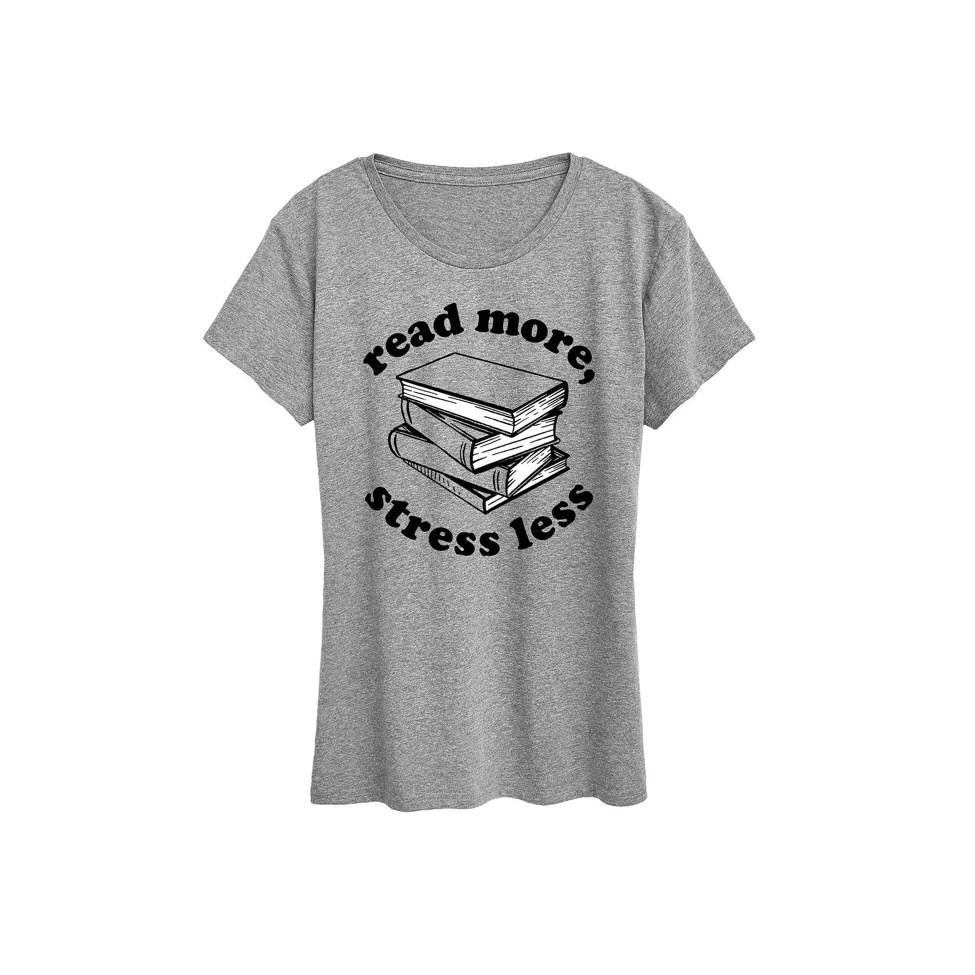 Women's Read More Stress Less Graphic Tee, Girl's,  Product Image