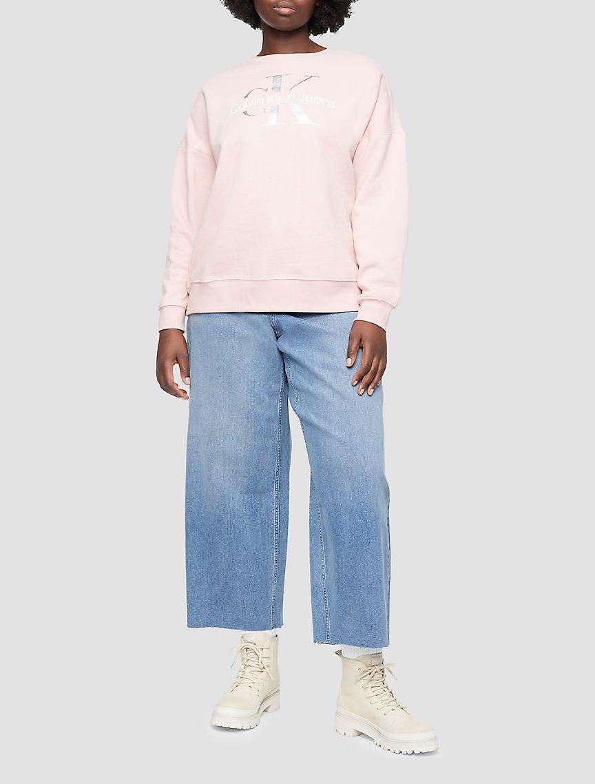 Plus Size Wide Leg Fit High Rise Ankle Jeans Product Image