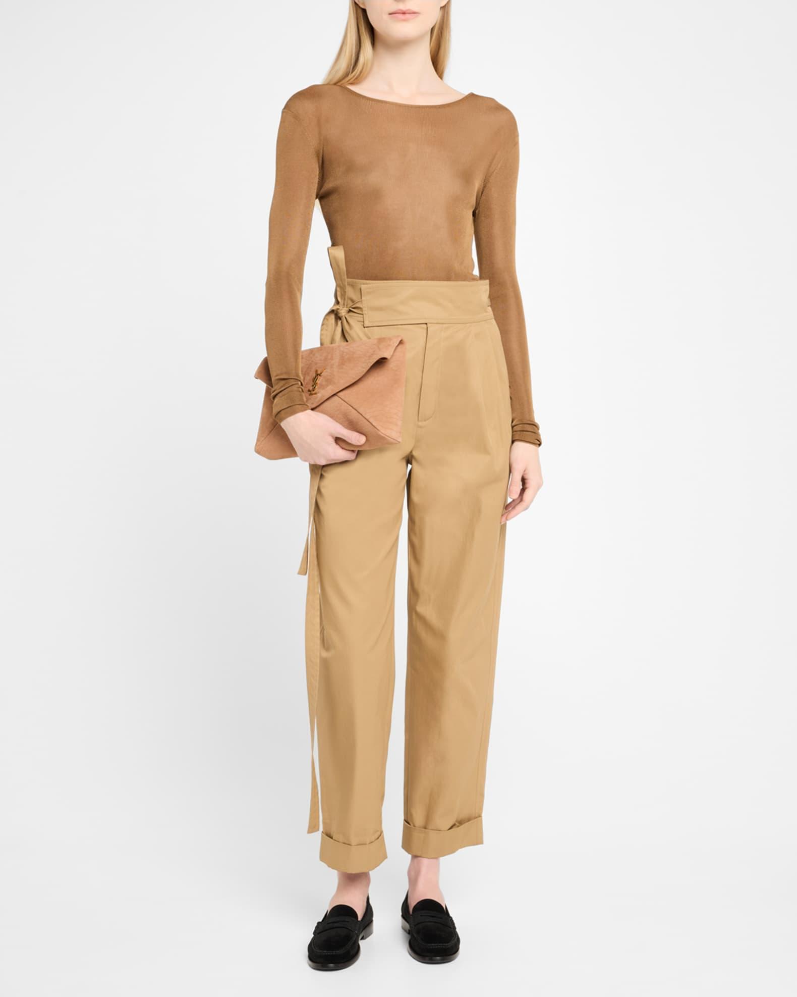 Large YSL Envelope Pouch Clutch Bag in Pebbled Leather  Product Image